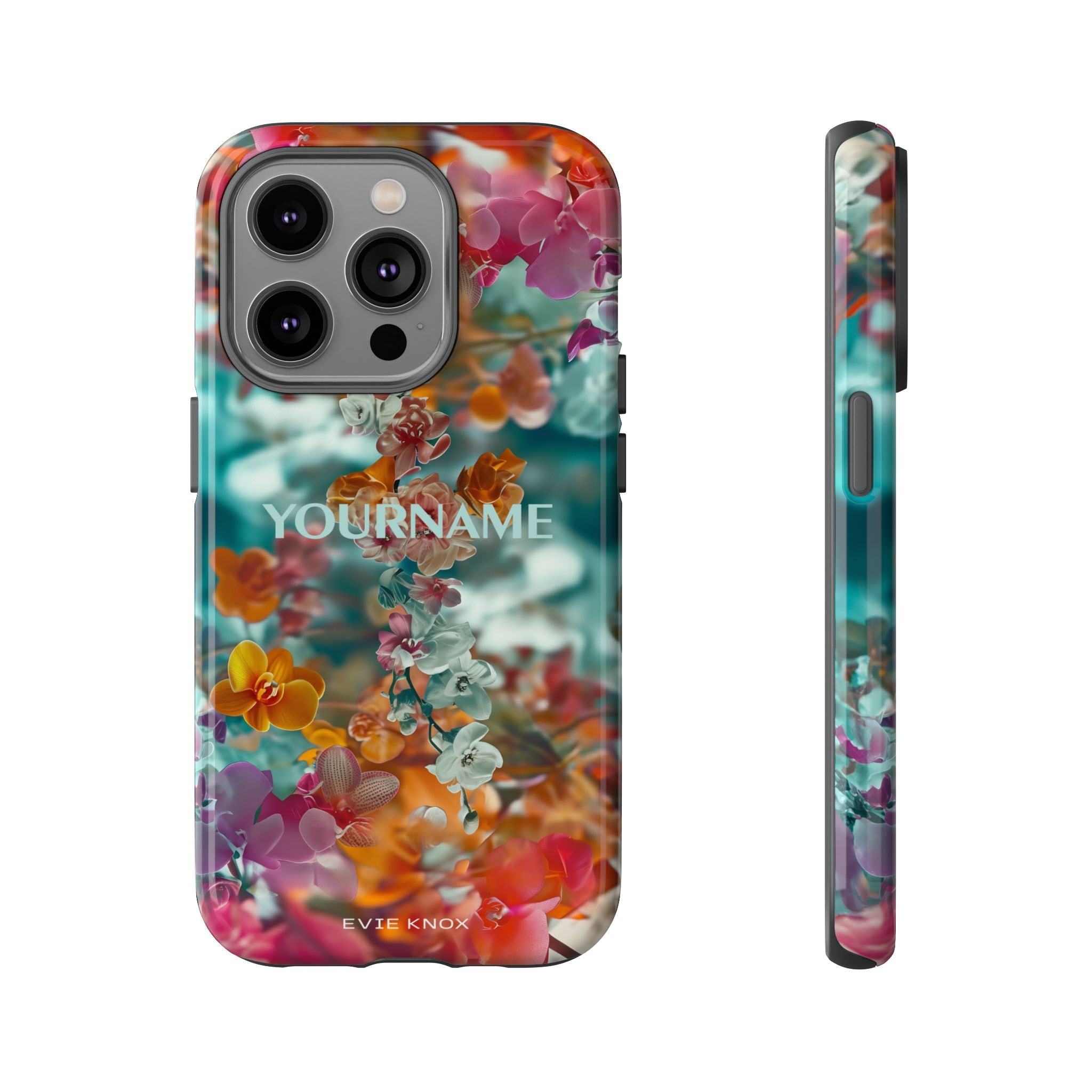 Floral Cascade Tough iPhone Case — Vibrant Tropical Blossom Design