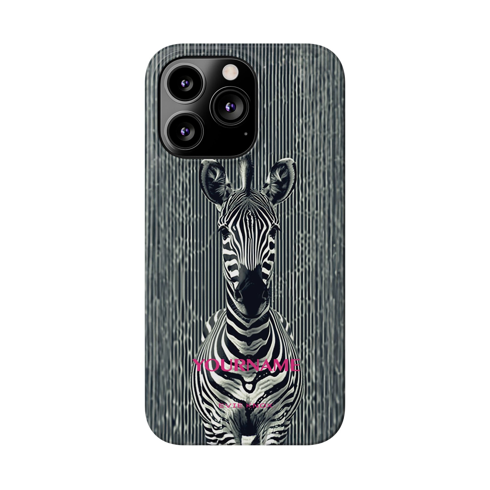 Zebra Stripe Slim Phone Case — Personalizable Safari Art