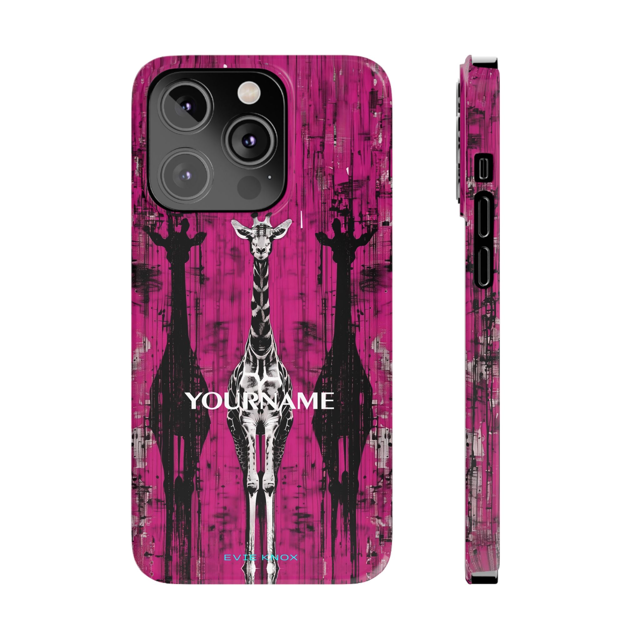 Giraffes on Berry iPhone Slim Case — Personalizable Full‑Wrap Protection