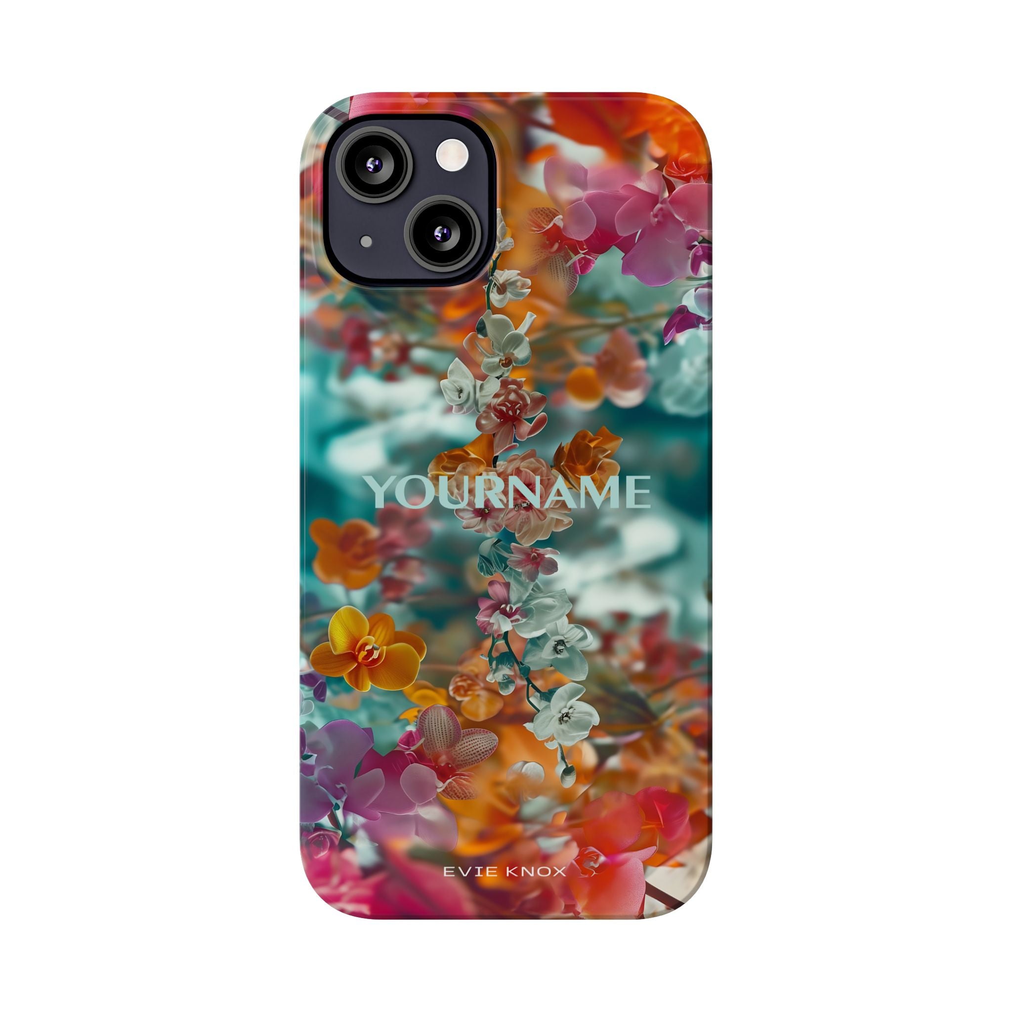 Floral Cascade Slim iPhone Case — Vibrant Tropical Blossom Design