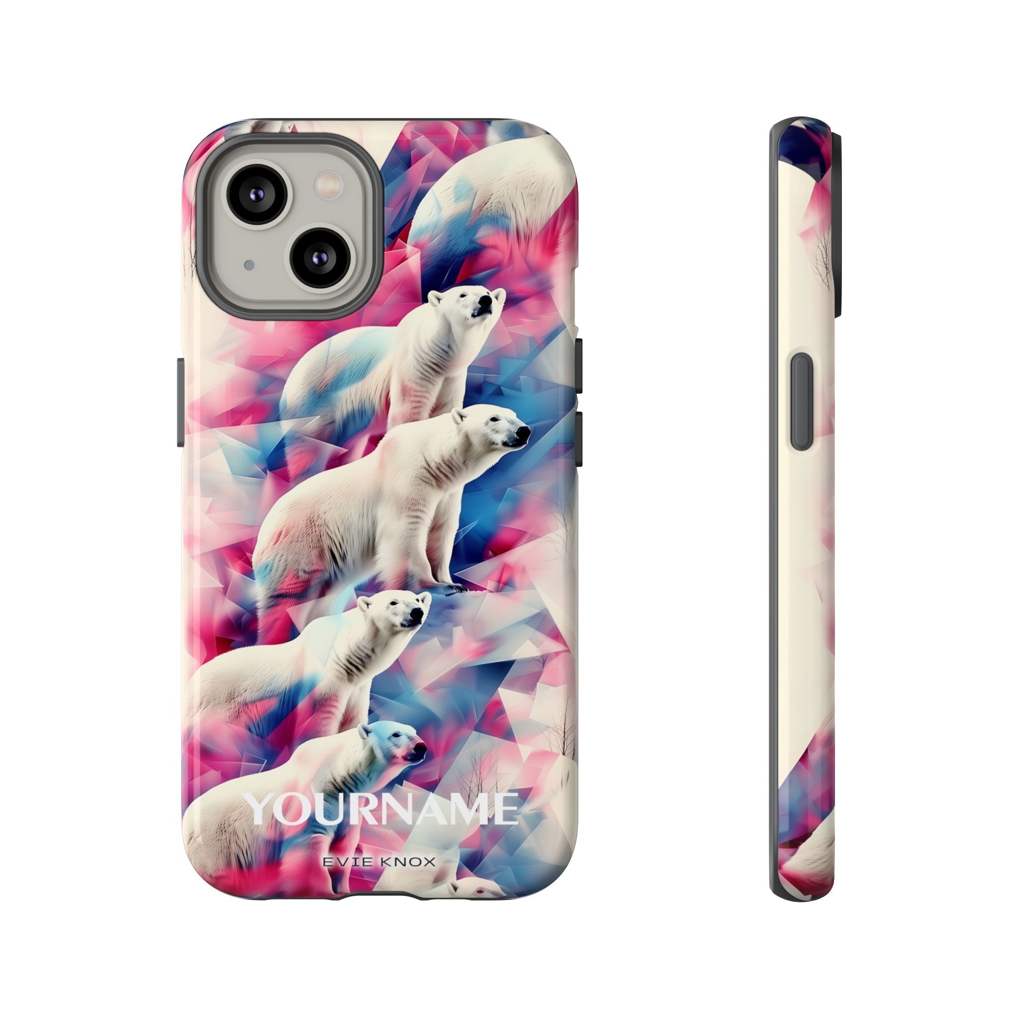 Polar Bear Prism Phone Case — Personalized Tough Case