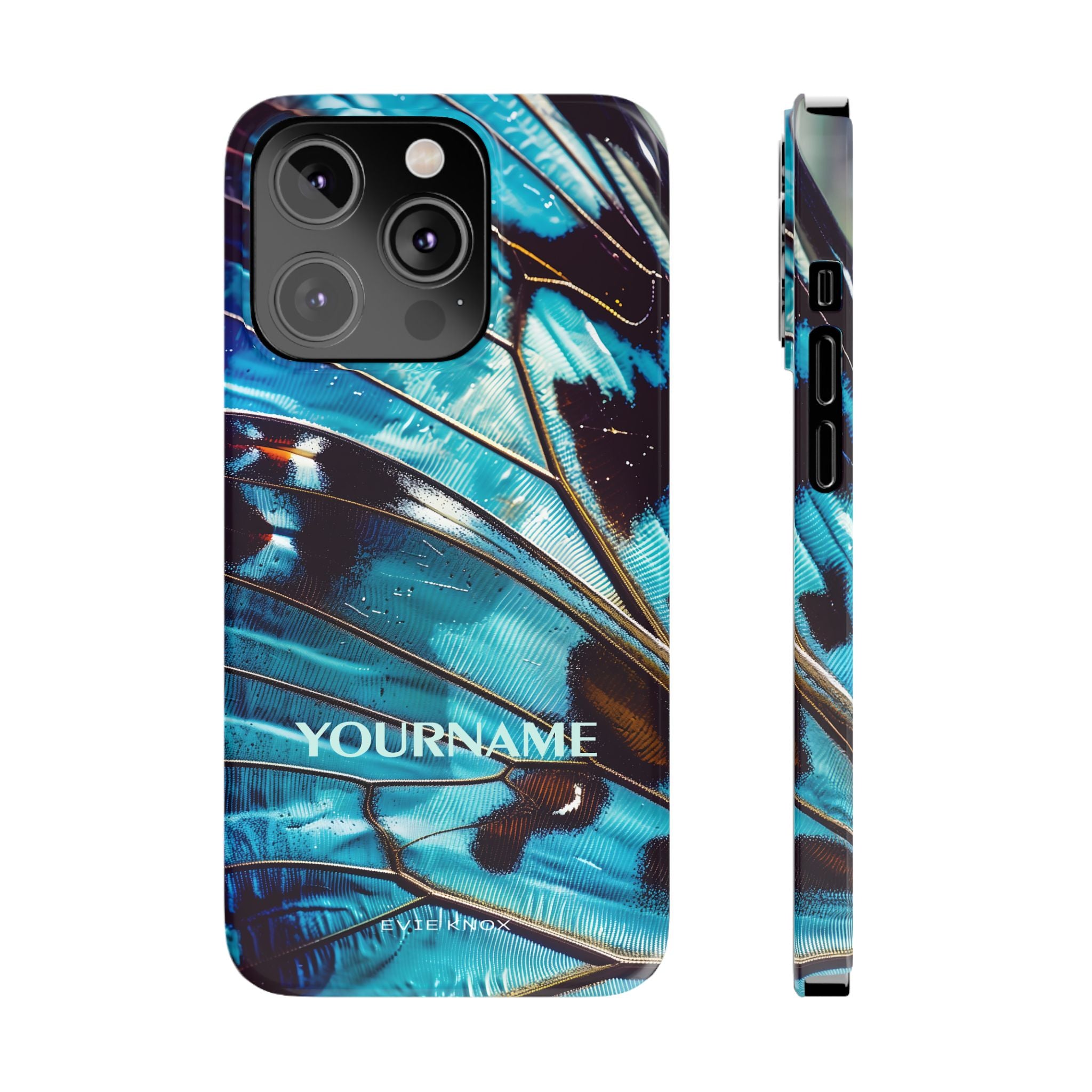 Blue Morpho Butterfly Wing Slim Phone Case
