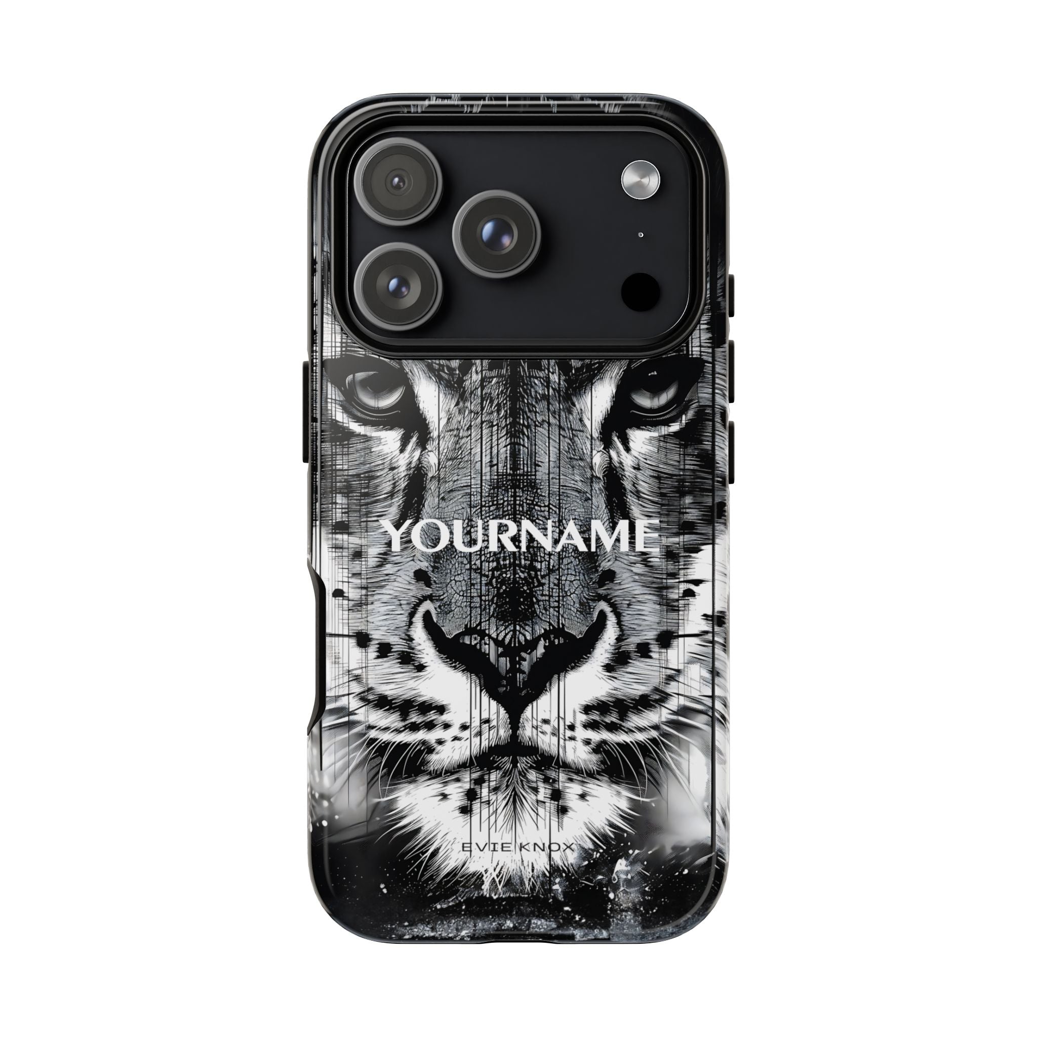 Siberian Tiger Face Tough iPhone Case — Black & White Protective Case