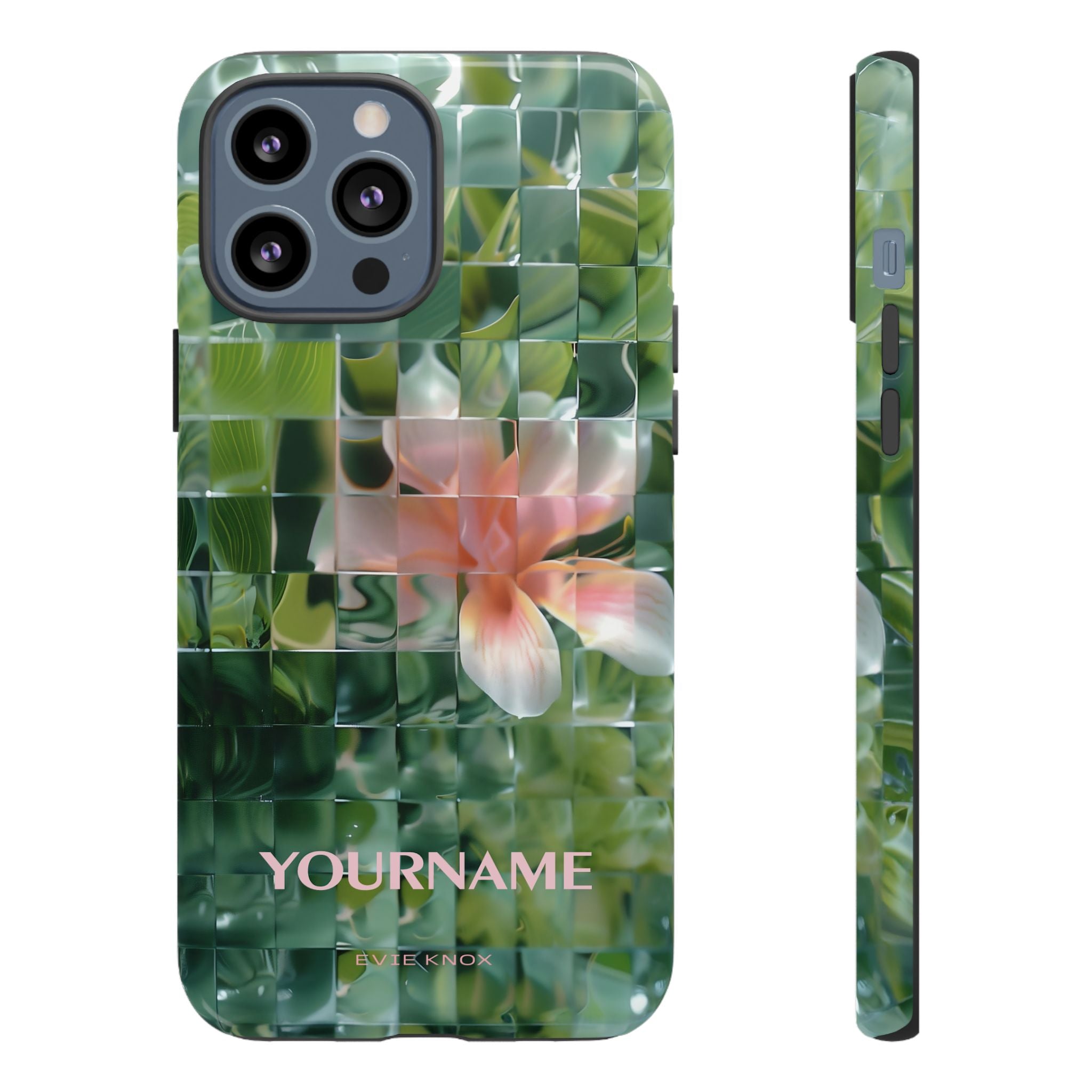 Tropical Mosaic Flower Tough iPhone Case - Personalizable Phone Case