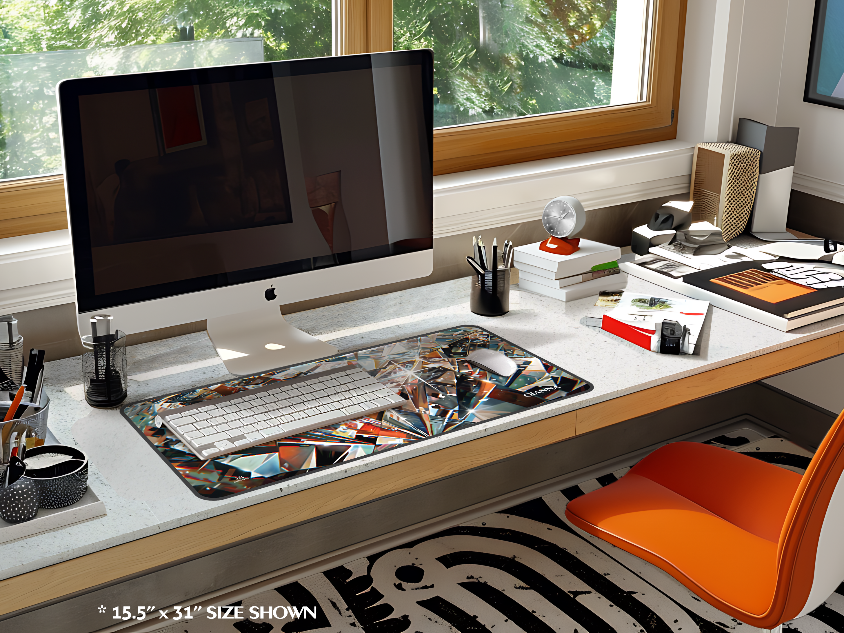 Simply Brilliant - Abstract Diamond Reflections Desk Mat