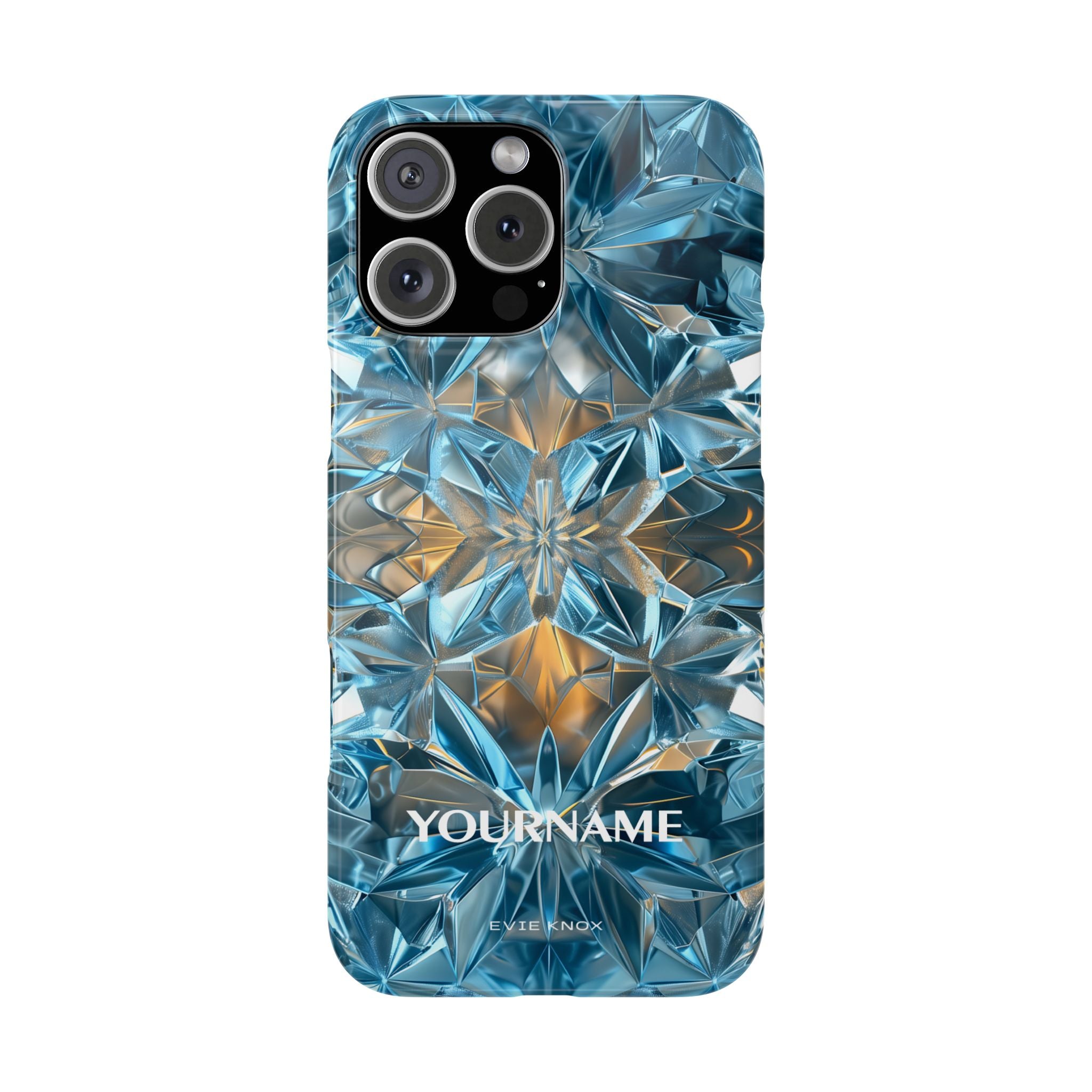 Blue Crystal Kaleidoscope Phone Case — Slim Protective iPhone Cover