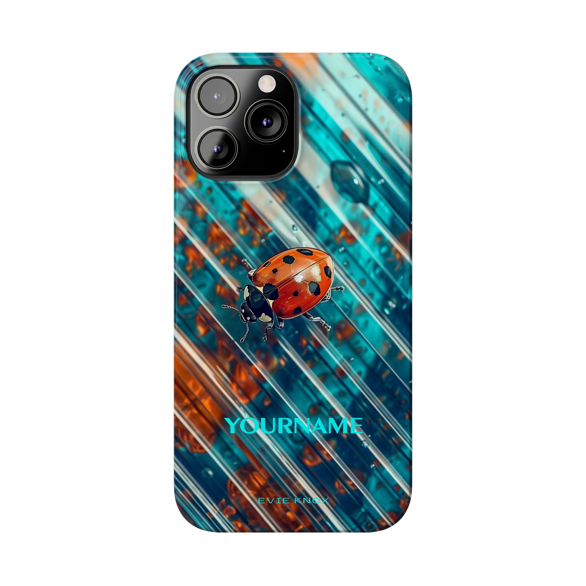 Little Lady Ladybug on Blue Protective Slim Phone Case