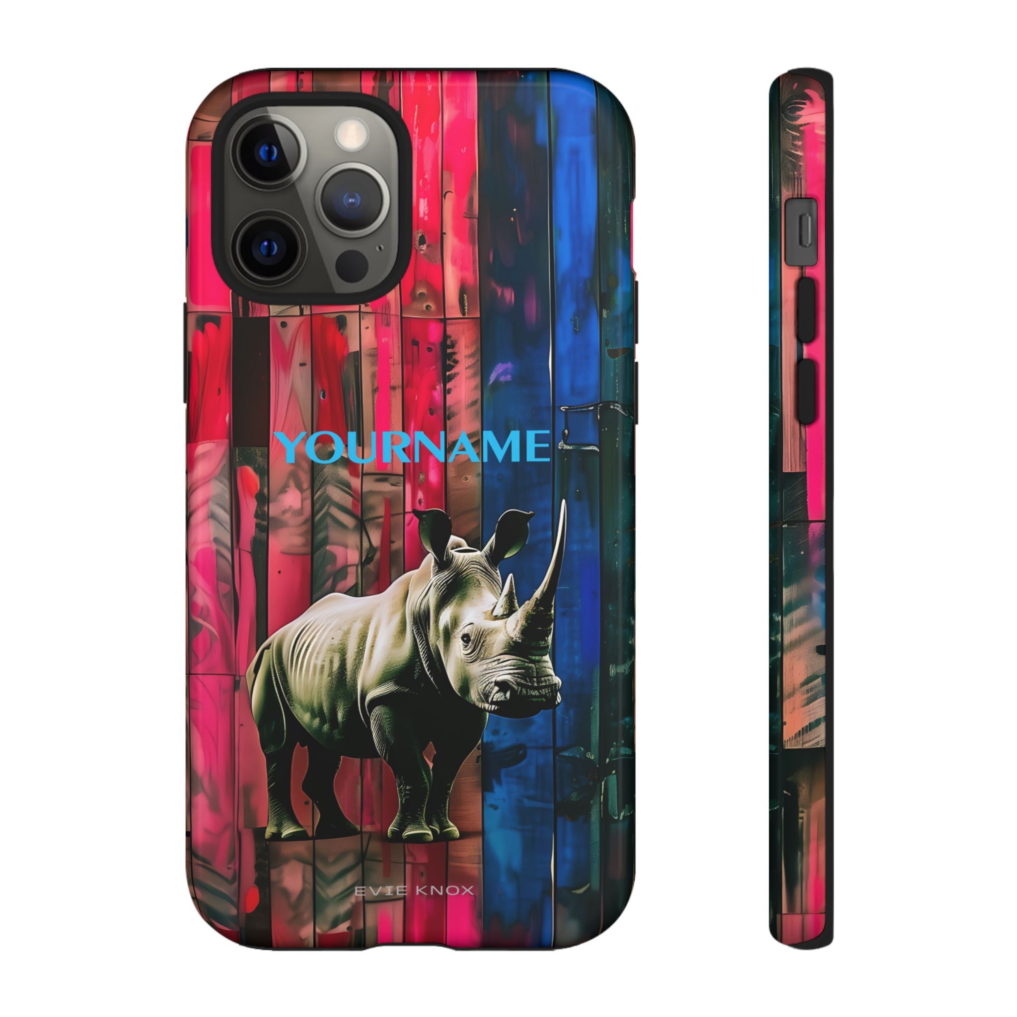 Rhinoceros Graphic Tough Phone Case — Personalized Protective Cover