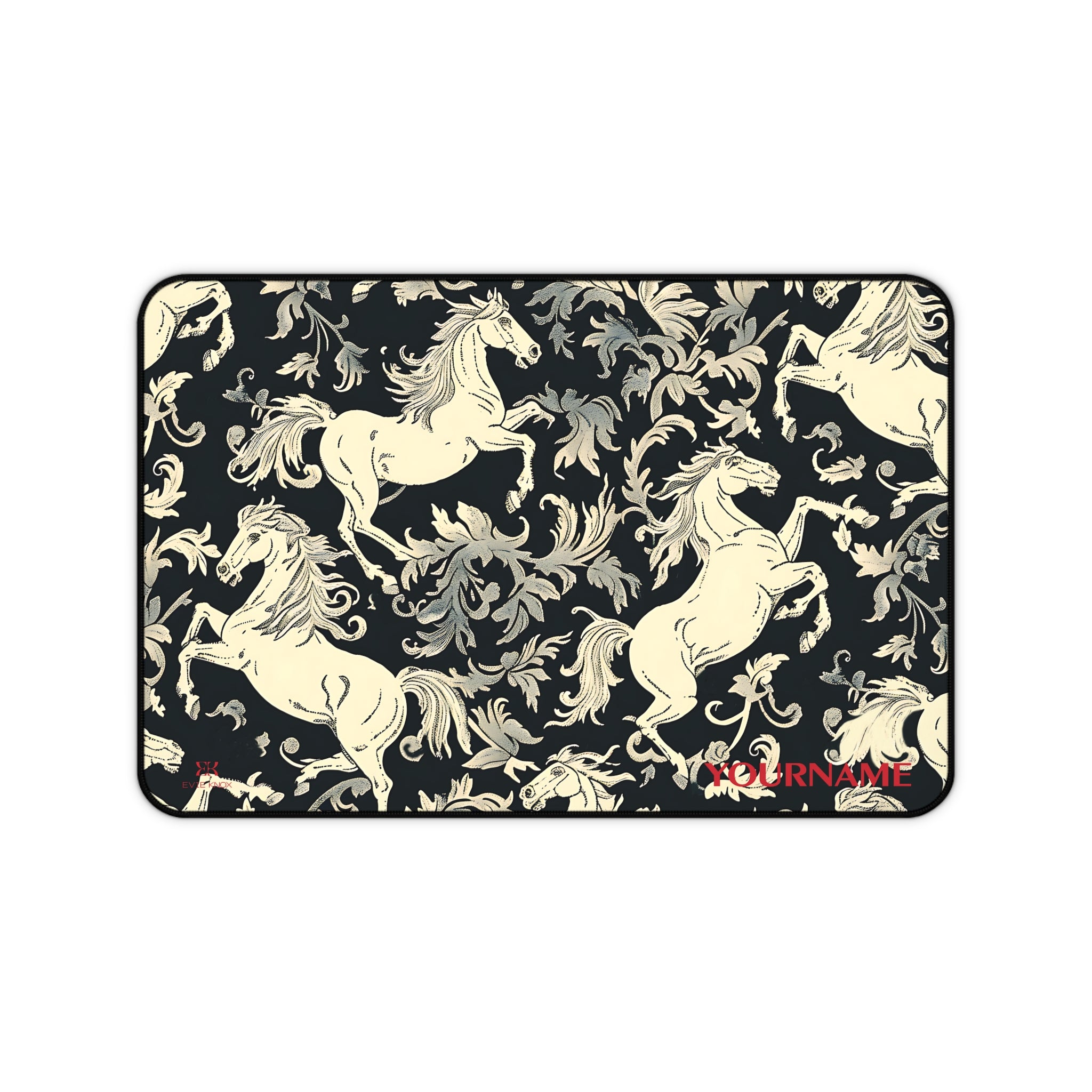 Equestrian Baroque Horse Desk Mat — French Classical Mouse Pad