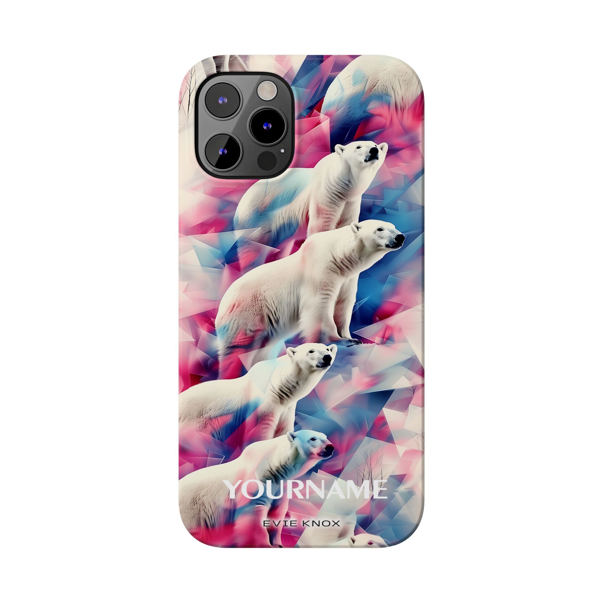 Polar Bear Prism Slim Phone Case — Colorful Personalizable Arctic Design