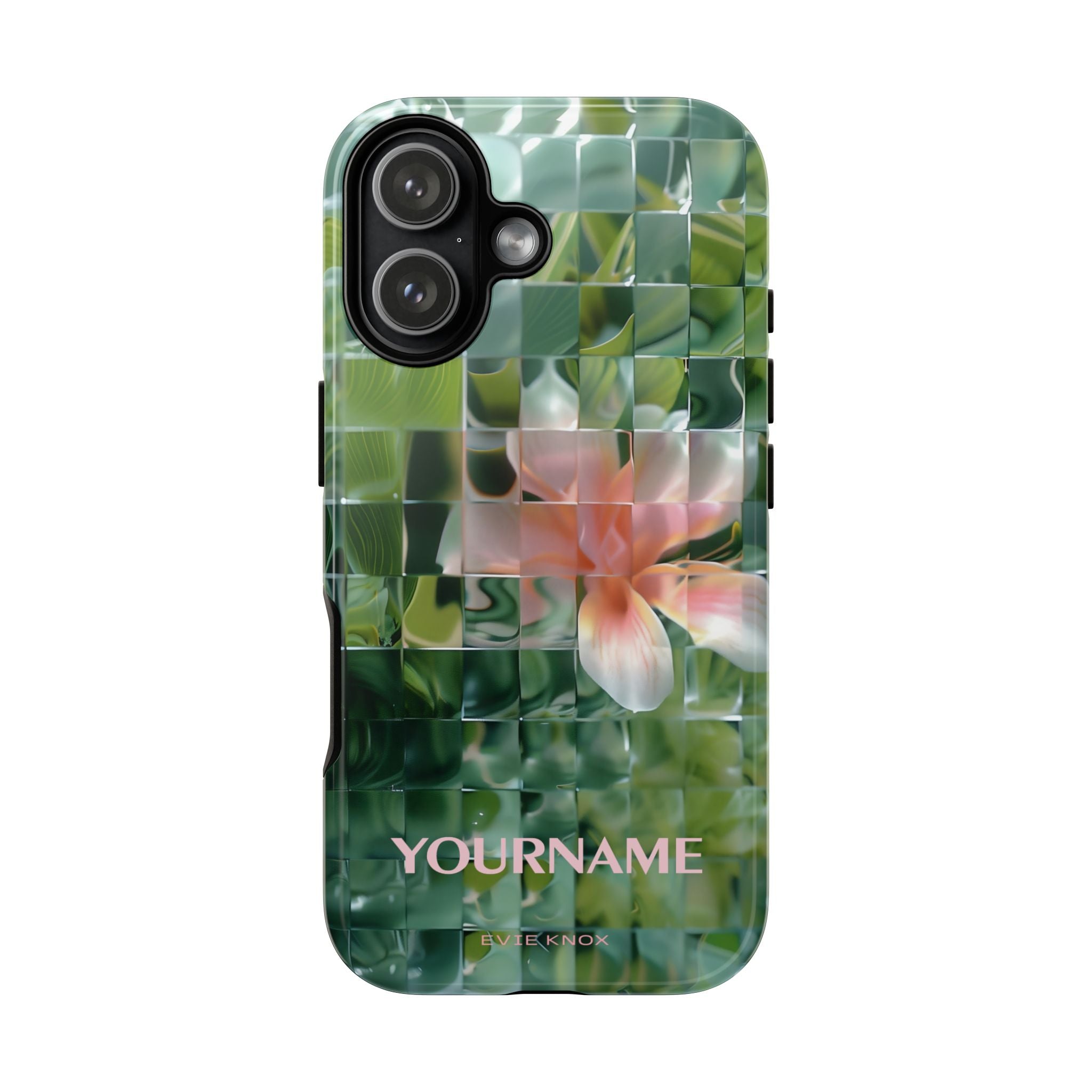 Tropical Mosaic Flower Tough iPhone Case - Personalizable Phone Case