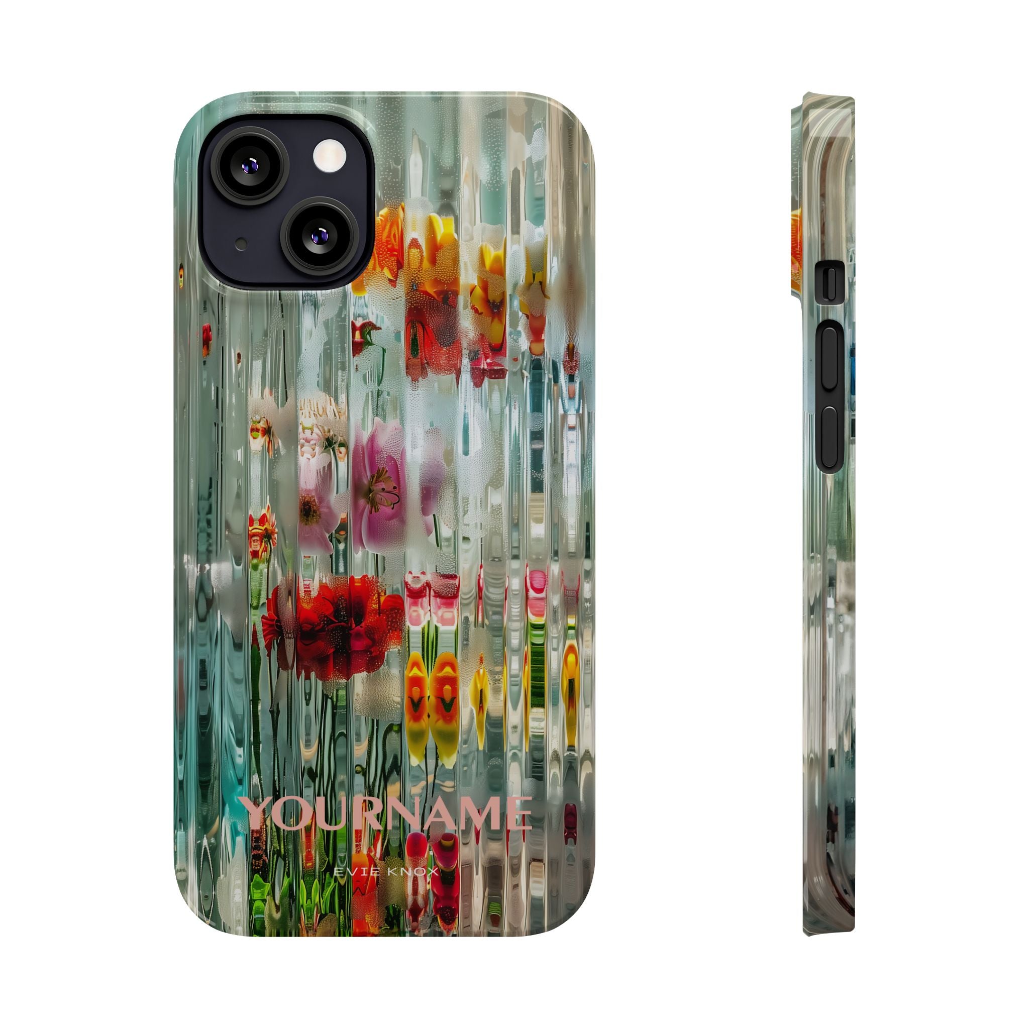 Abstract Floral Slim iPhone Case — Colorful Waterglass Pattern, Protective iPhone Cover