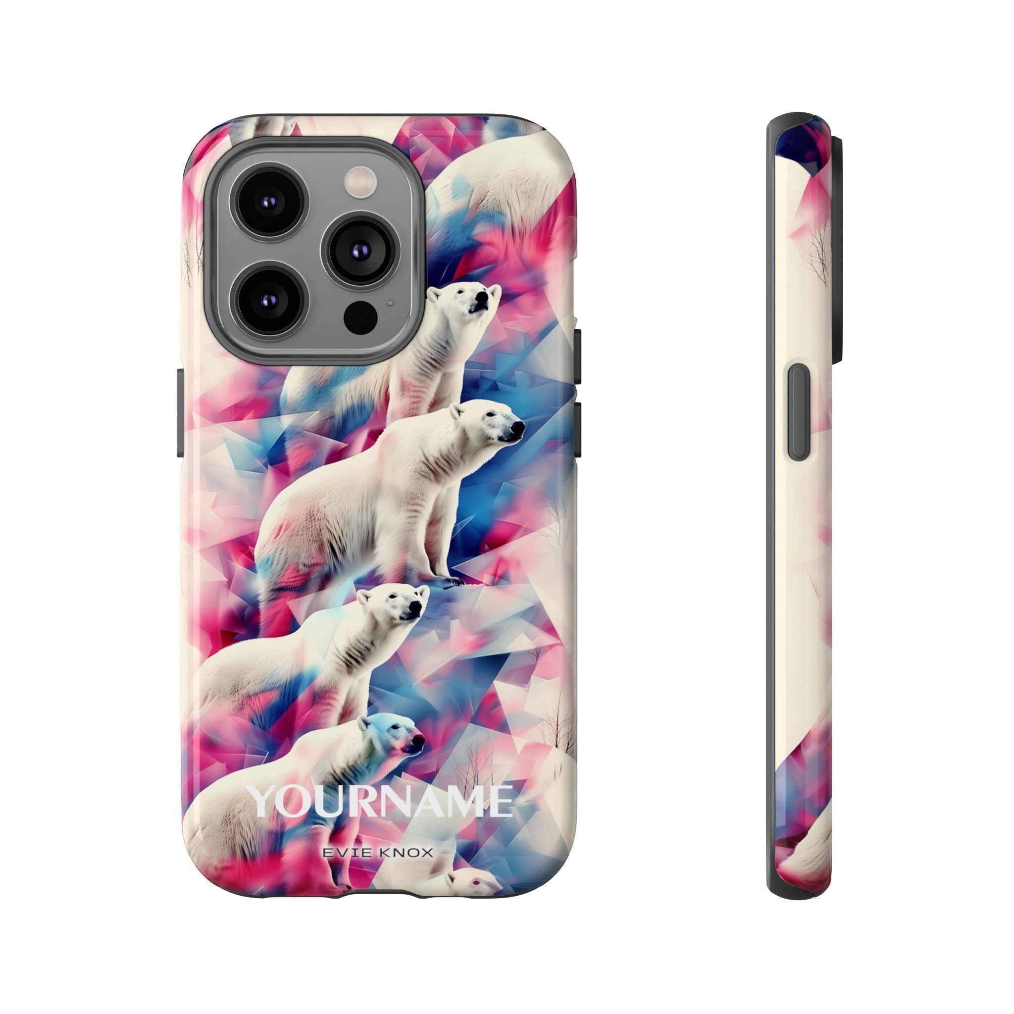 Polar Bear Prism Phone Case — Personalized Tough Case