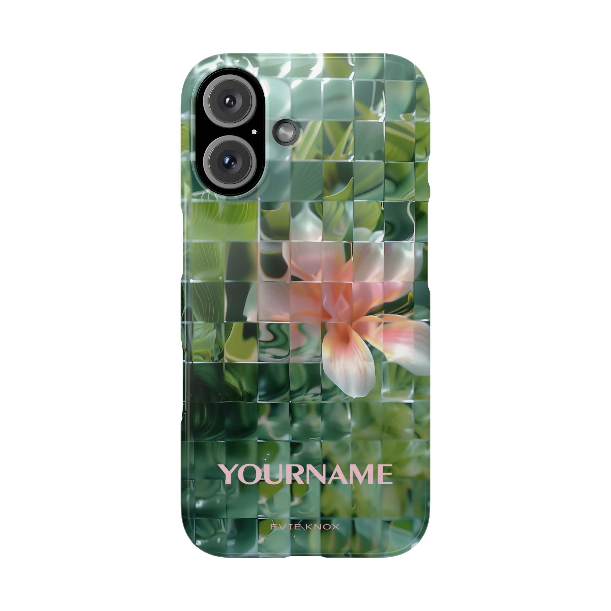 Tropical Mosaic Flower Slim iPhone Case - Personalizable Phone Case