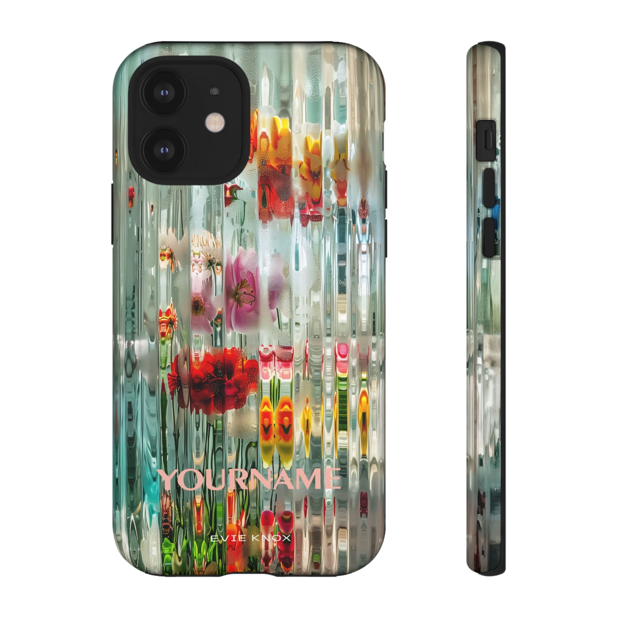 Abstract Floral Tough iPhone Case — Colorful Waterglass Pattern, Protective iPhone Cover
