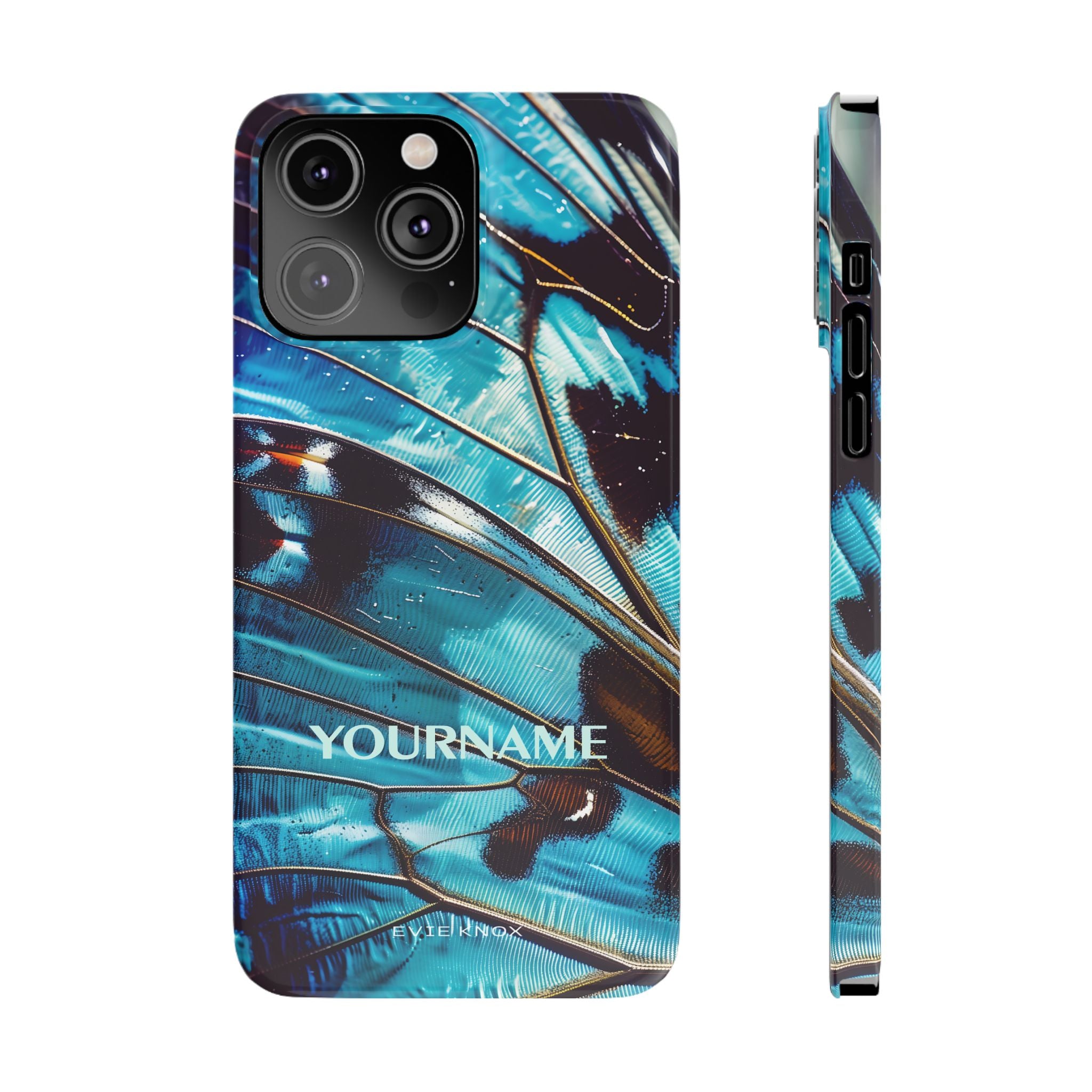 Blue Morpho Butterfly Wing Slim Phone Case