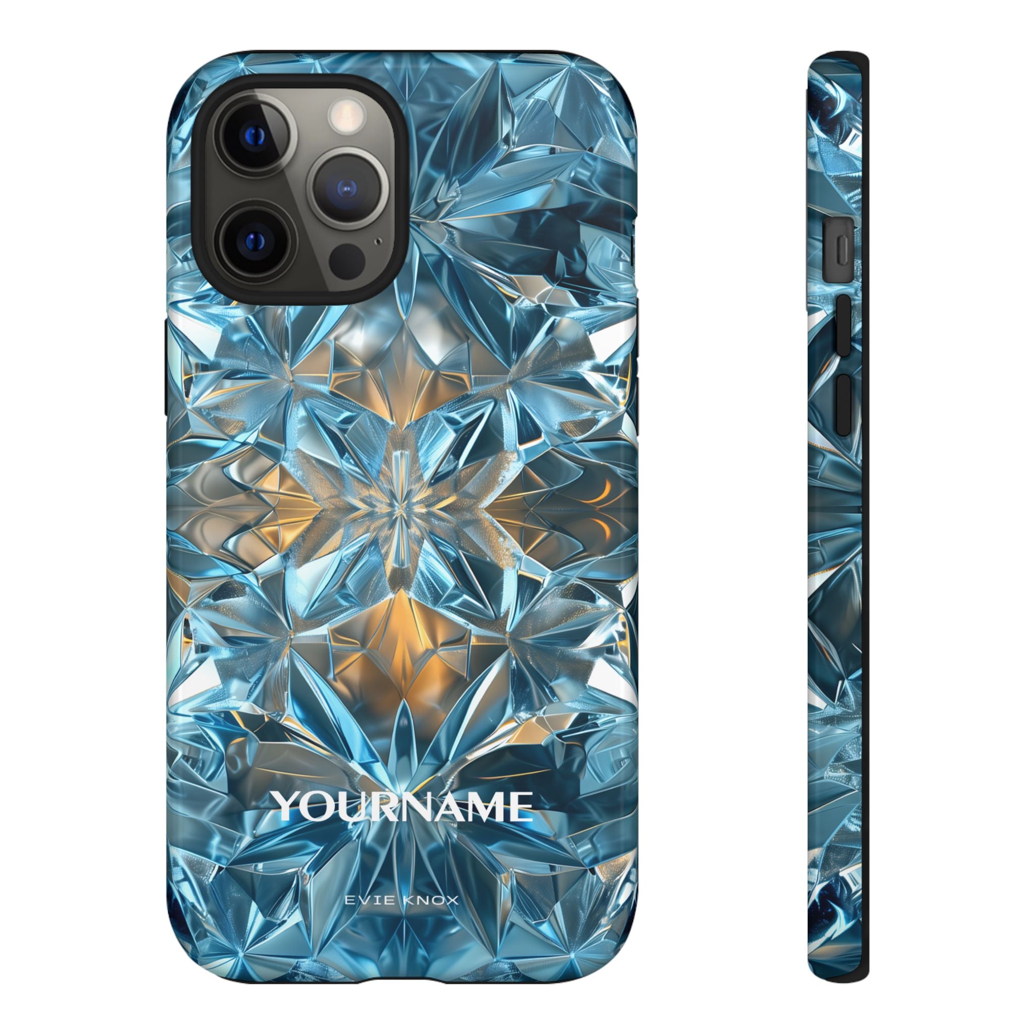 Blue Crystal Kaleidoscope Phone Case — Tough Protective iPhone Cover