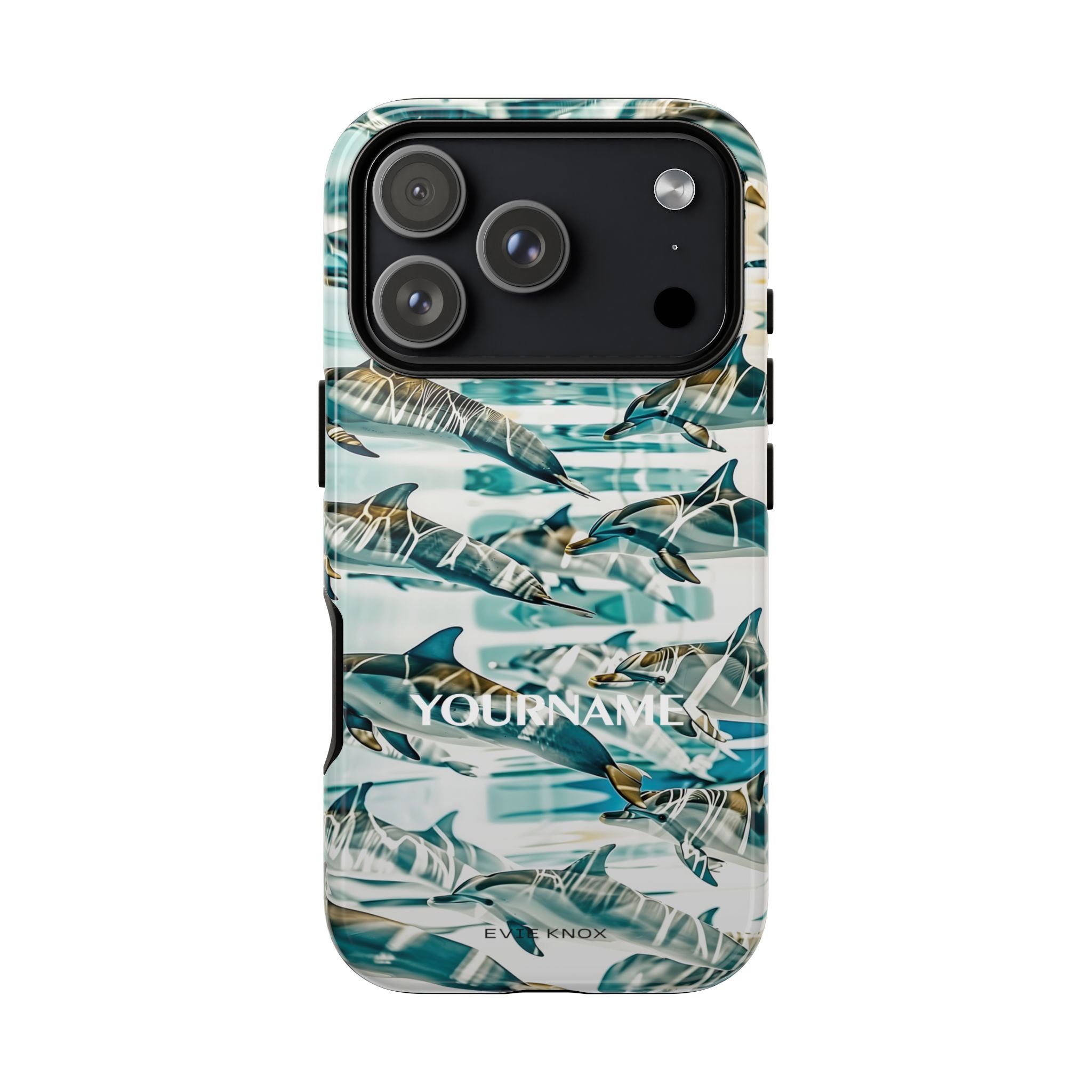 Dolphin Wave Tough Phone Case — Personalized Ocean Print