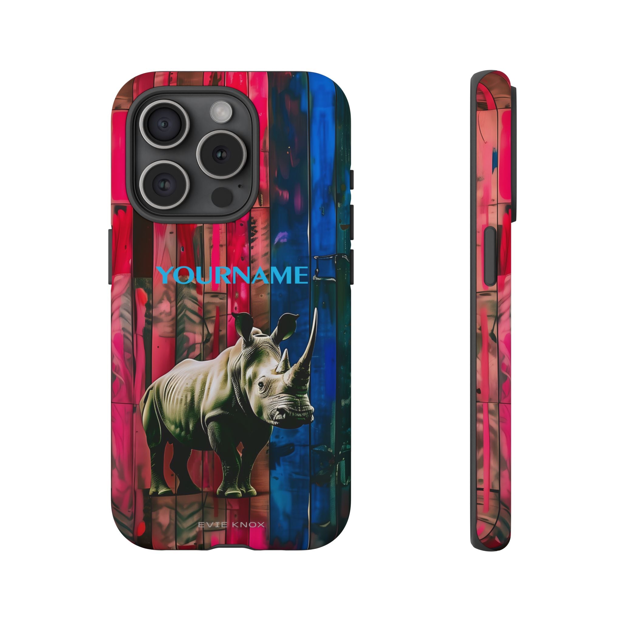 Rhinoceros Graphic Tough Phone Case — Personalized Protective Cover