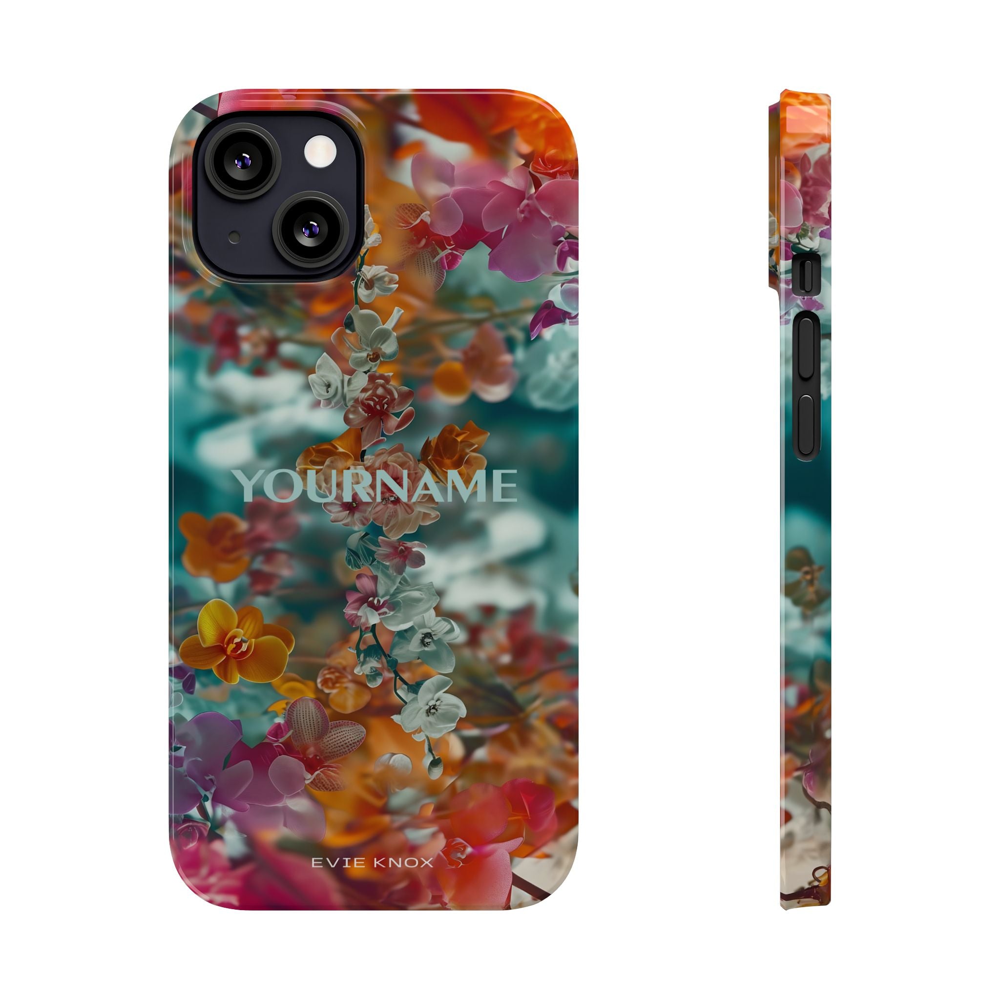 Floral Cascade Slim iPhone Case — Vibrant Tropical Blossom Design