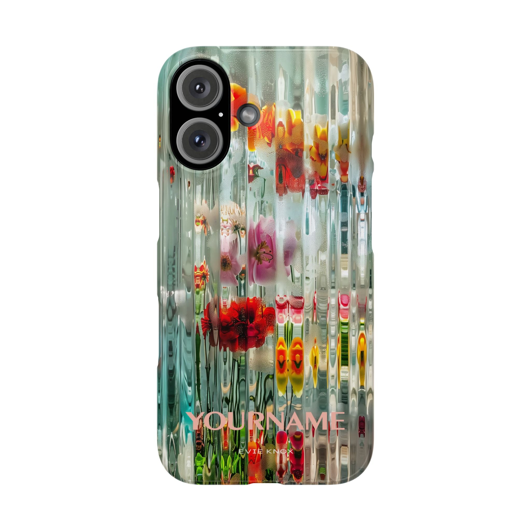 Abstract Floral Slim iPhone Case — Colorful Waterglass Pattern, Protective iPhone Cover