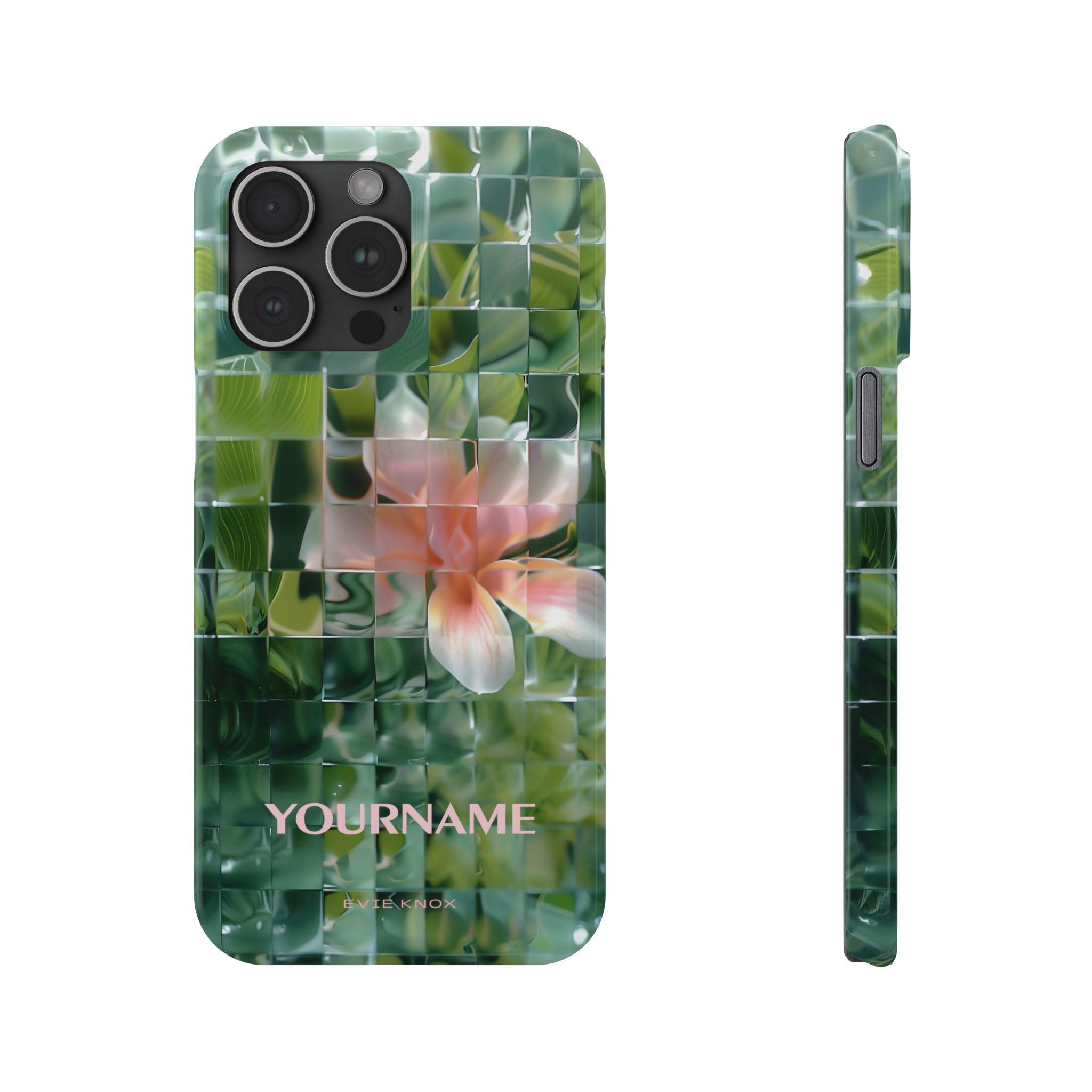 Tropical Mosaic Flower Slim iPhone Case - Personalizable Phone Case
