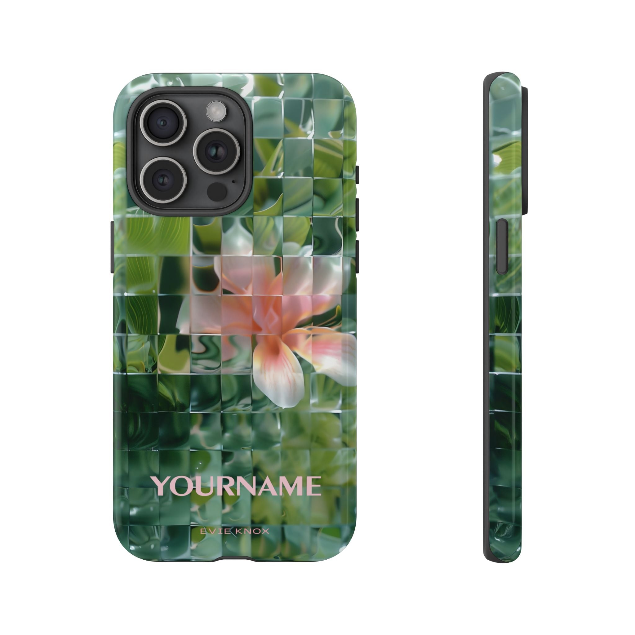 Tropical Mosaic Flower Tough iPhone Case - Personalizable Phone Case