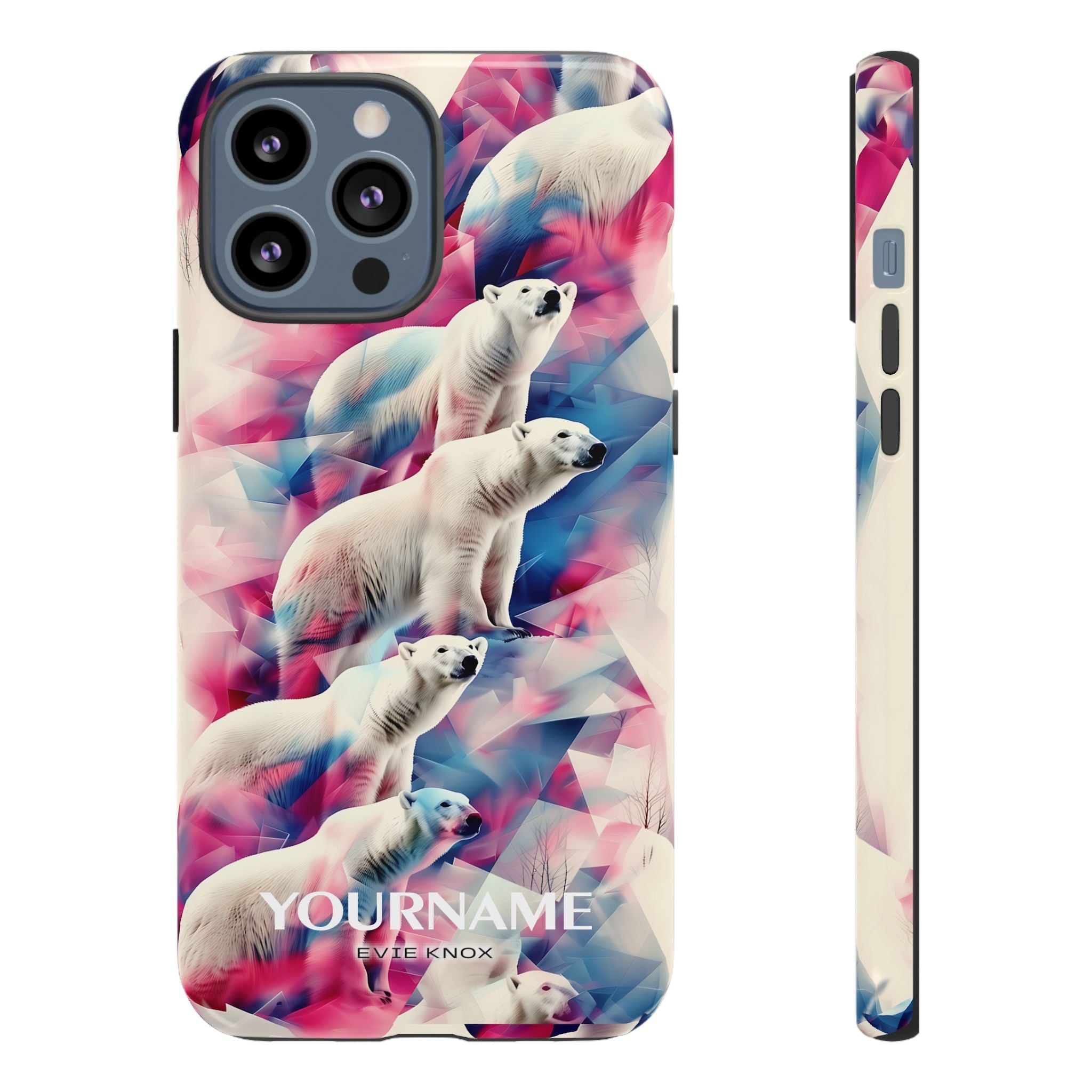 Polar Bear Prism Phone Case — Personalized Tough Case