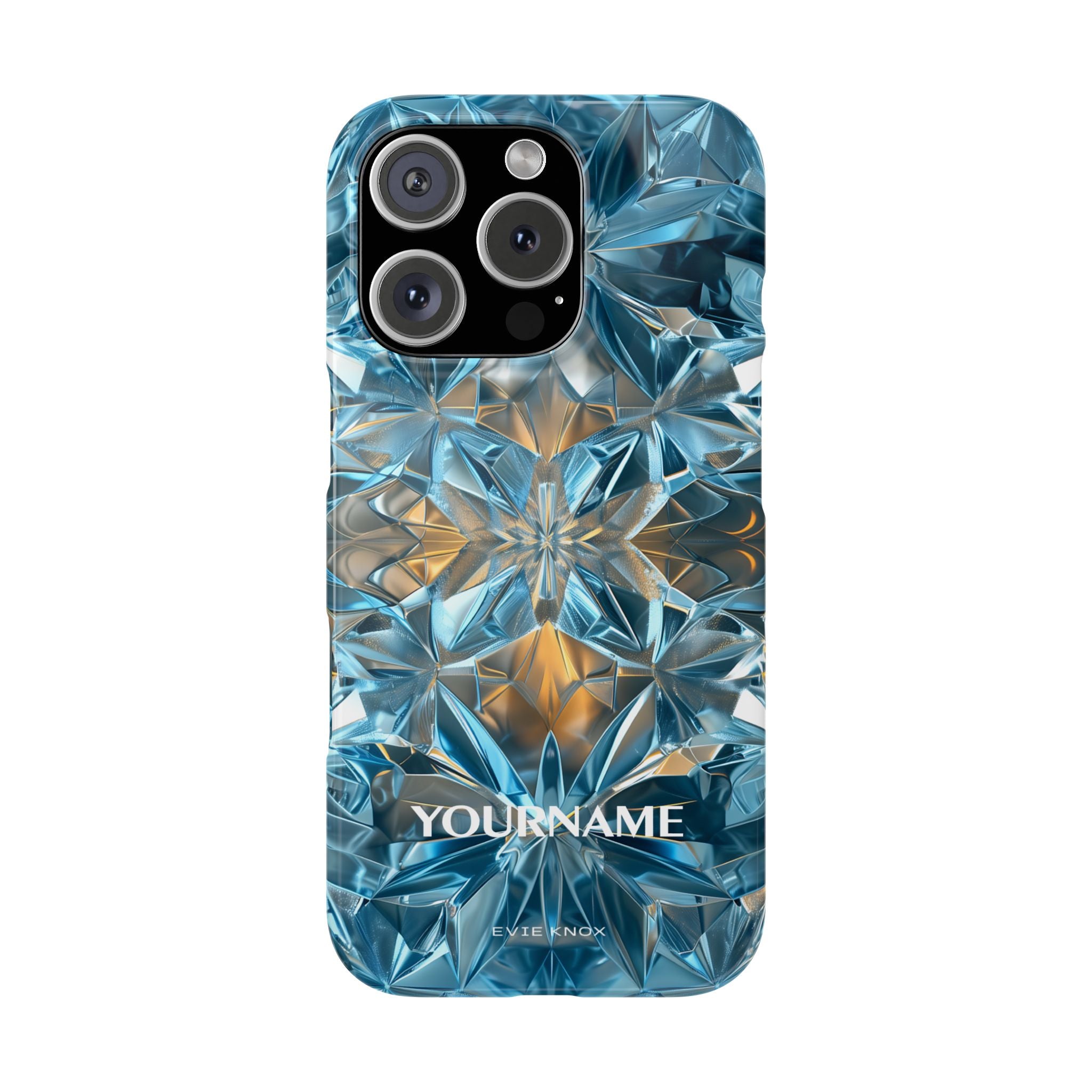 Blue Crystal Kaleidoscope Phone Case — Slim Protective iPhone Cover