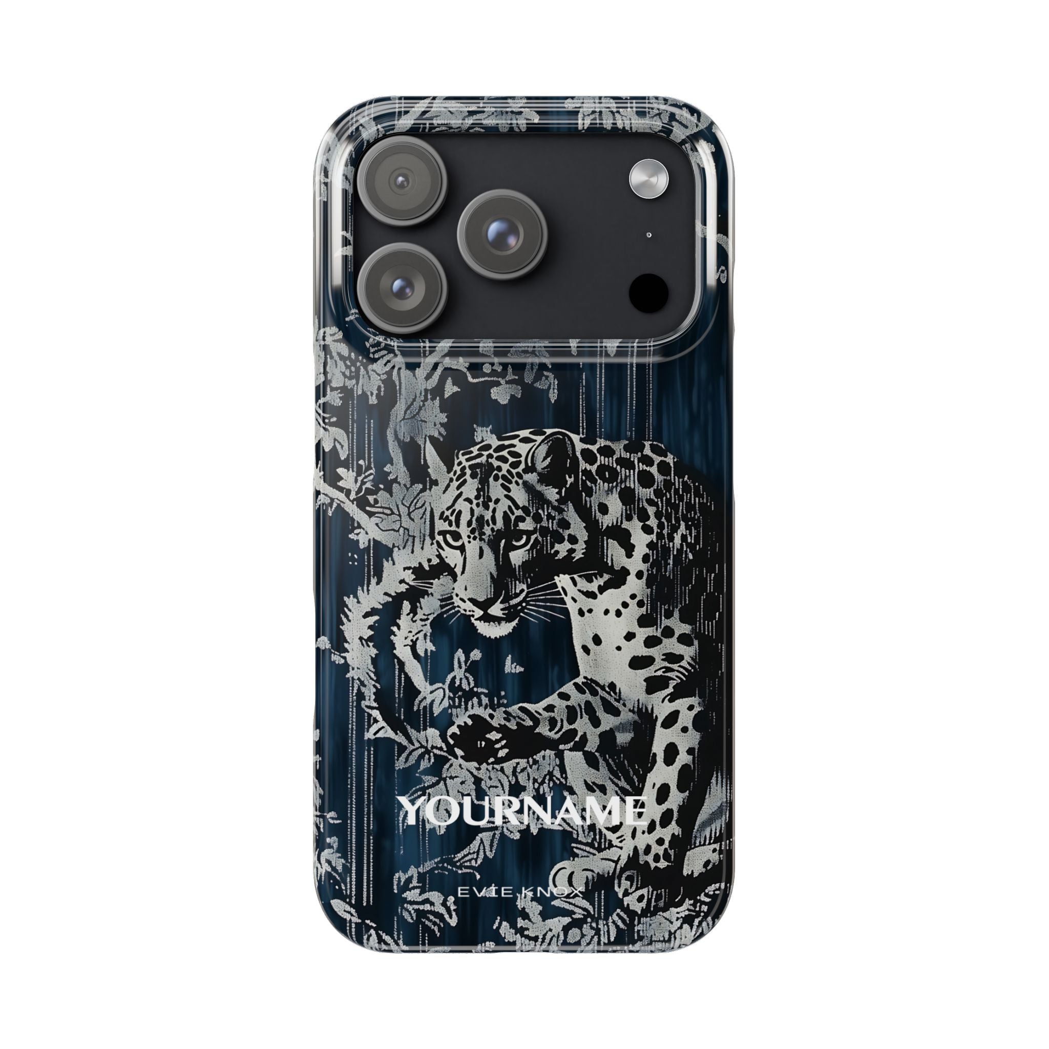 Indigo Leopard Slim Phone Case — Night Jungle Panther Design