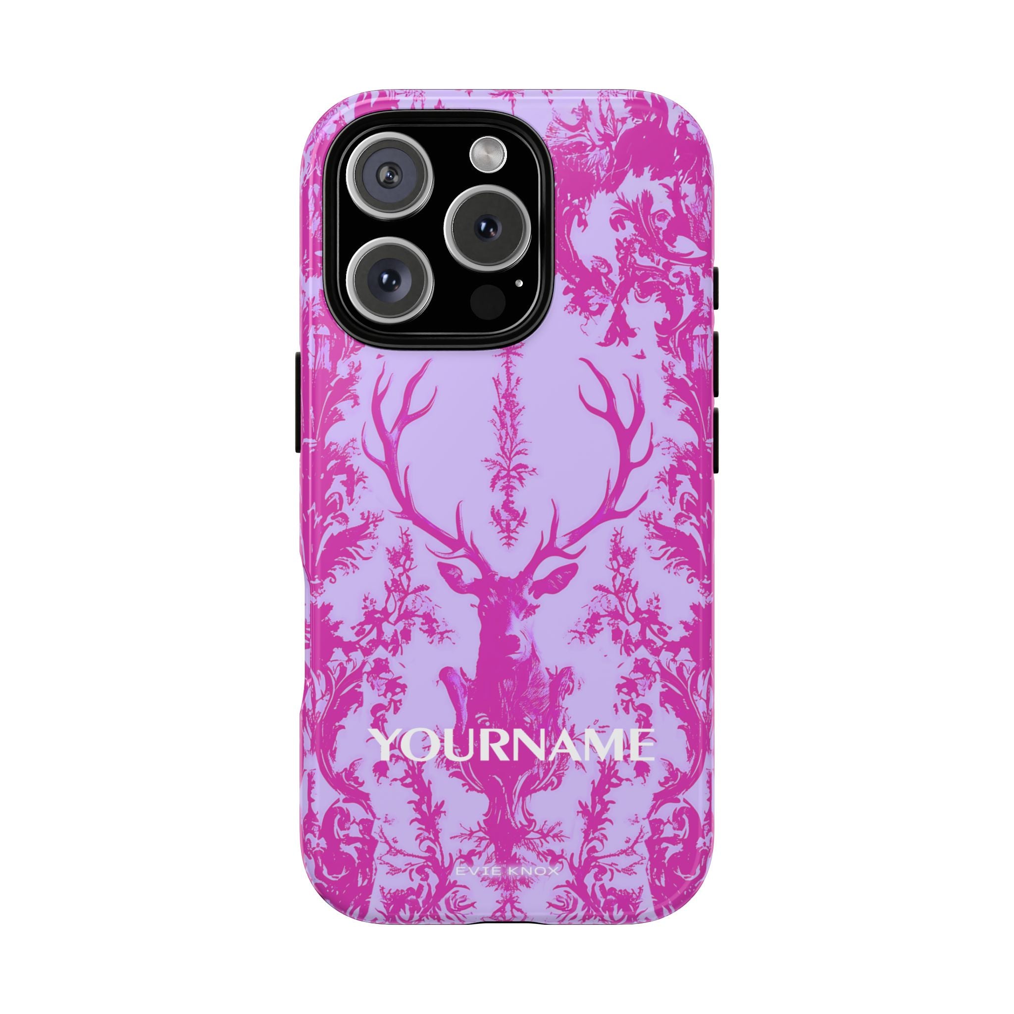 Pink Baroque Deer Tough iPhone Case — Floral Antler Pattern