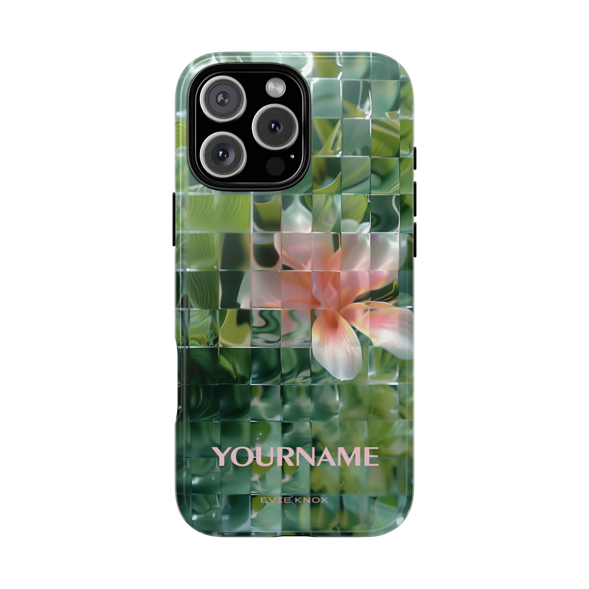 Tropical Mosaic Flower Tough iPhone Case - Personalizable Phone Case