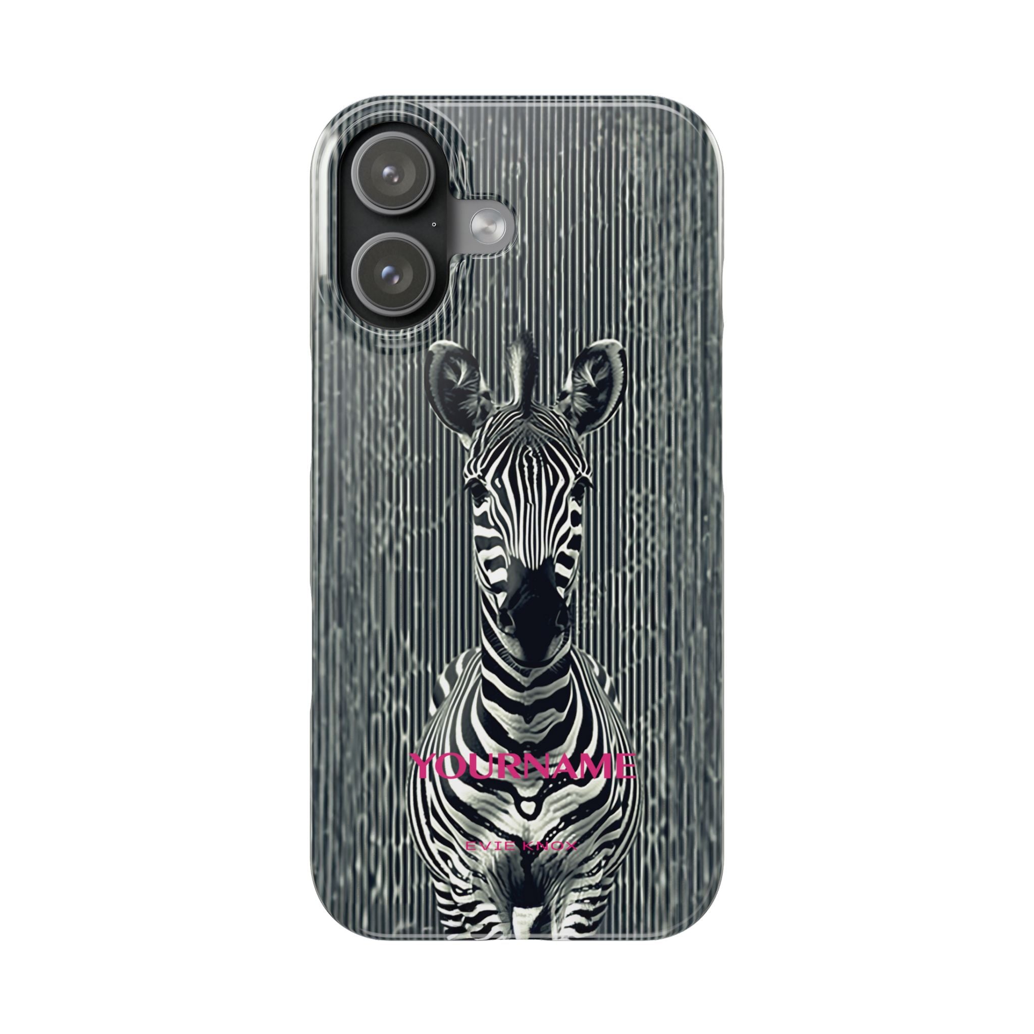 Zebra Stripe Slim Phone Case — Personalizable Safari Art