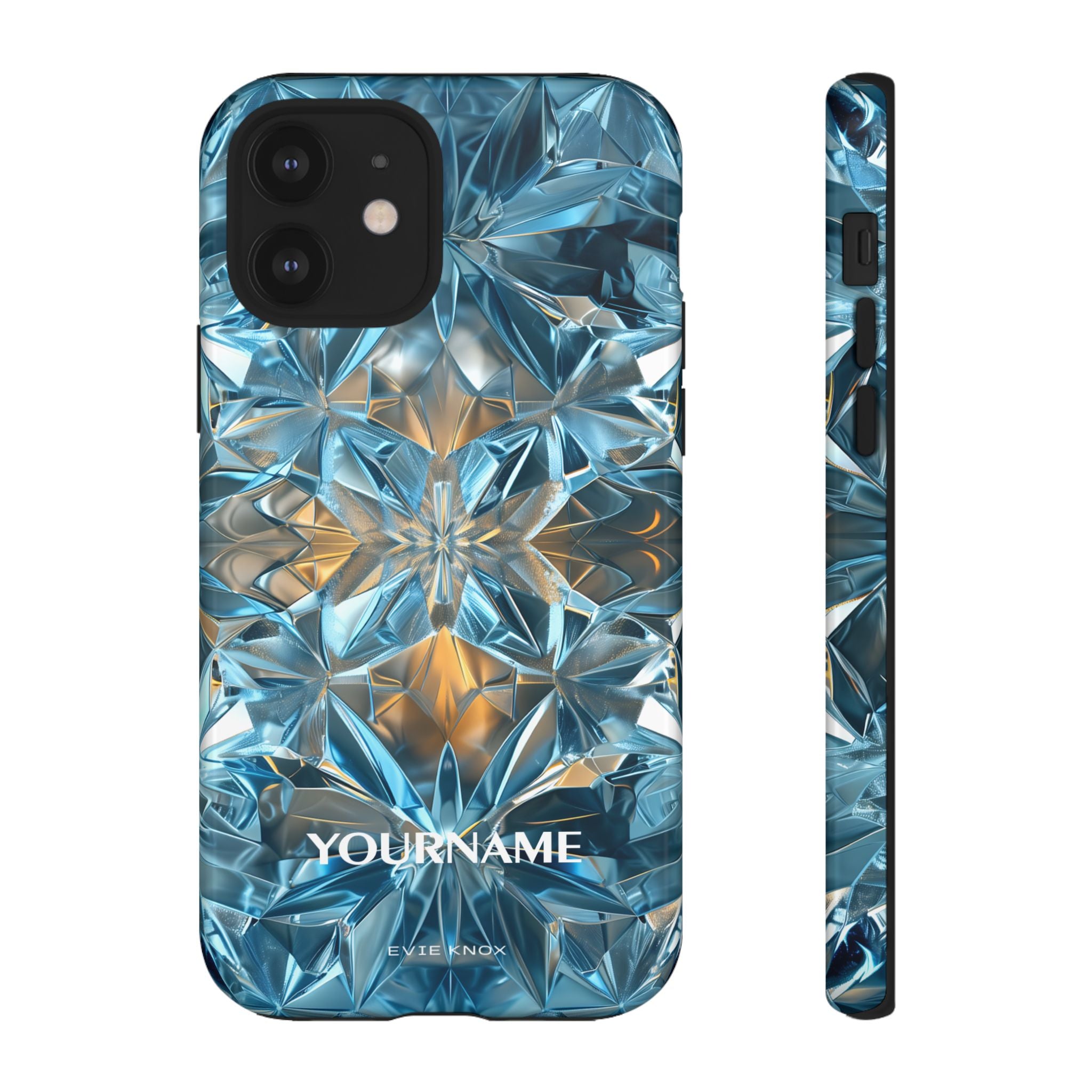 Blue Crystal Kaleidoscope Phone Case — Tough Protective iPhone Cover