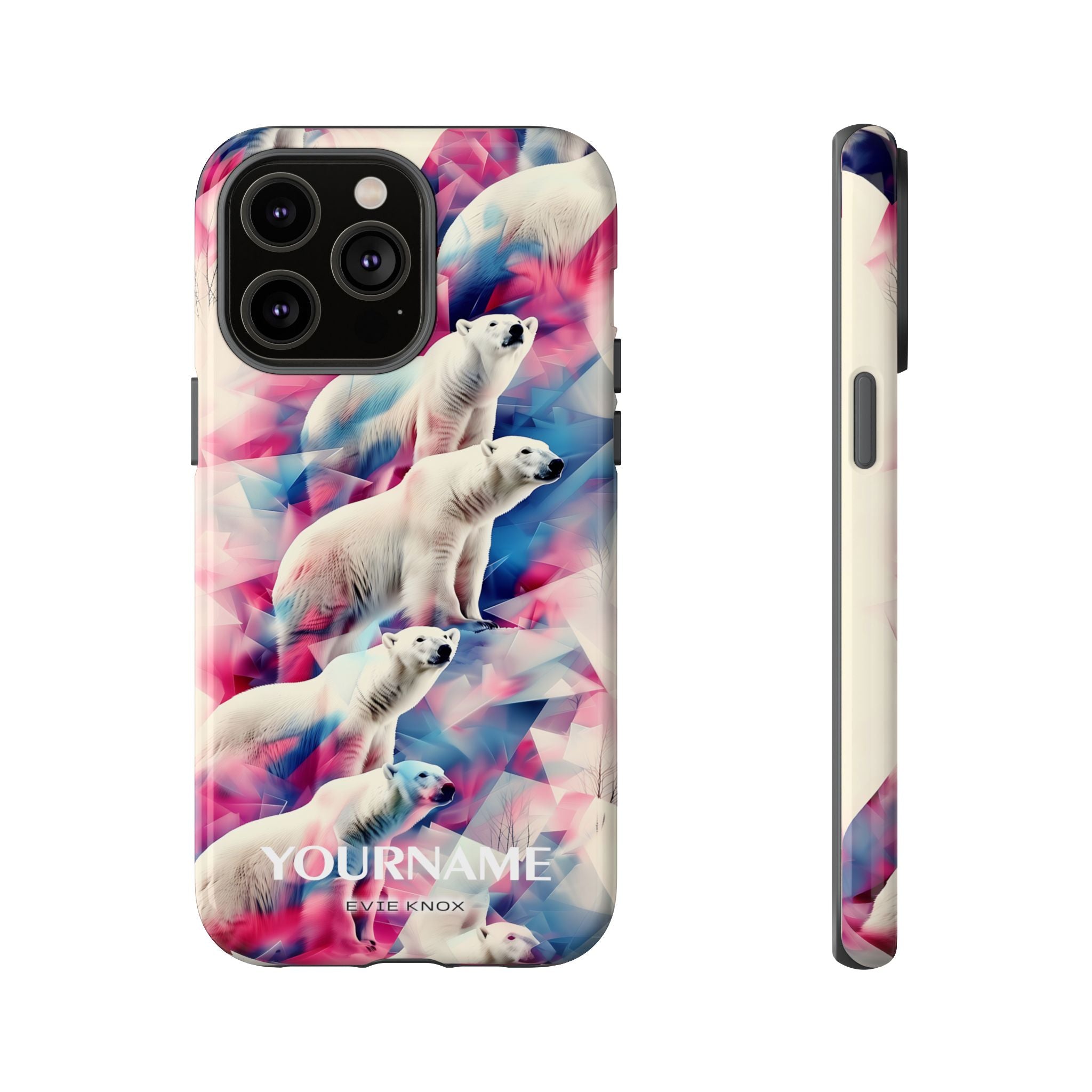 Polar Bear Prism Phone Case — Personalized Tough Case