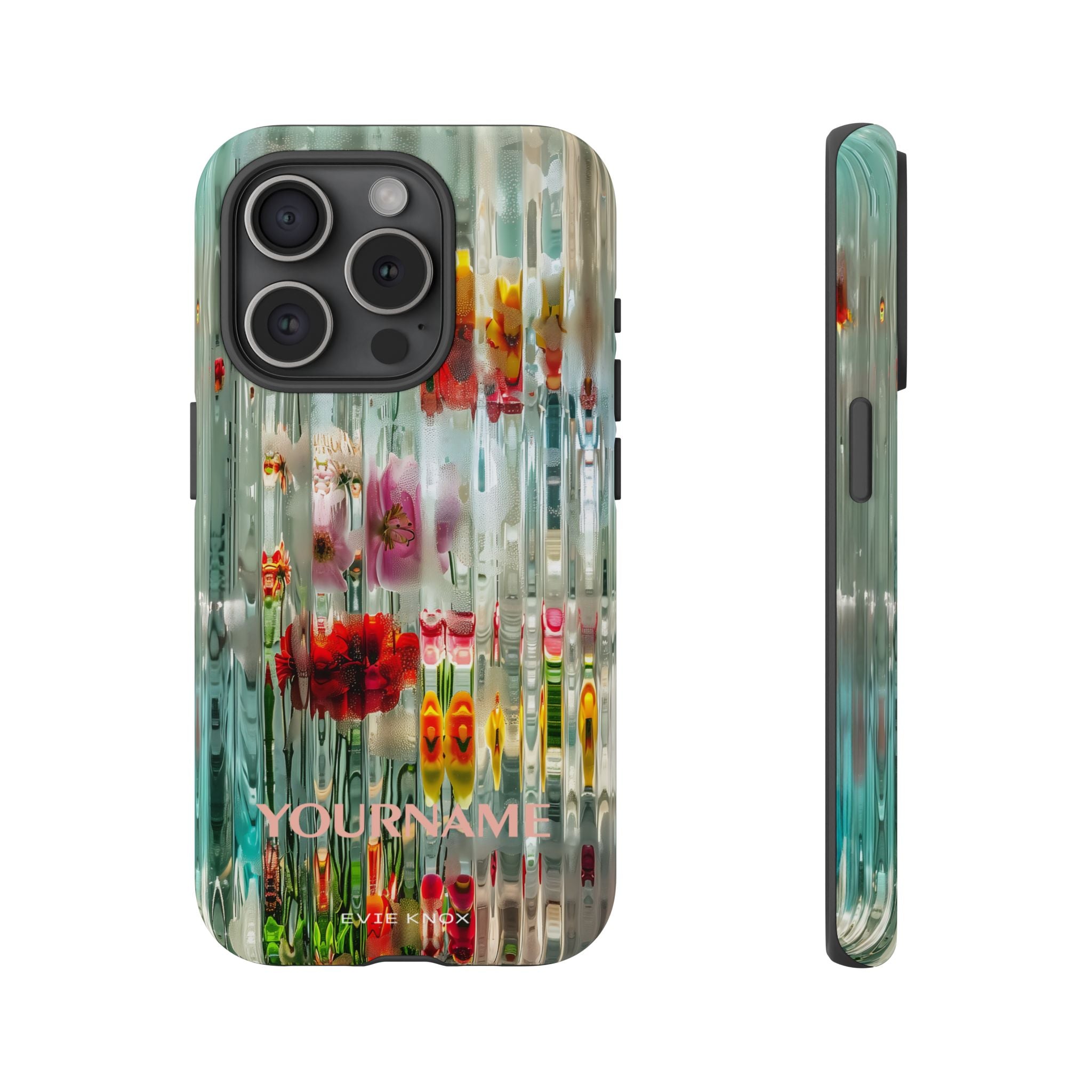 Abstract Floral Tough iPhone Case — Colorful Waterglass Pattern, Protective iPhone Cover