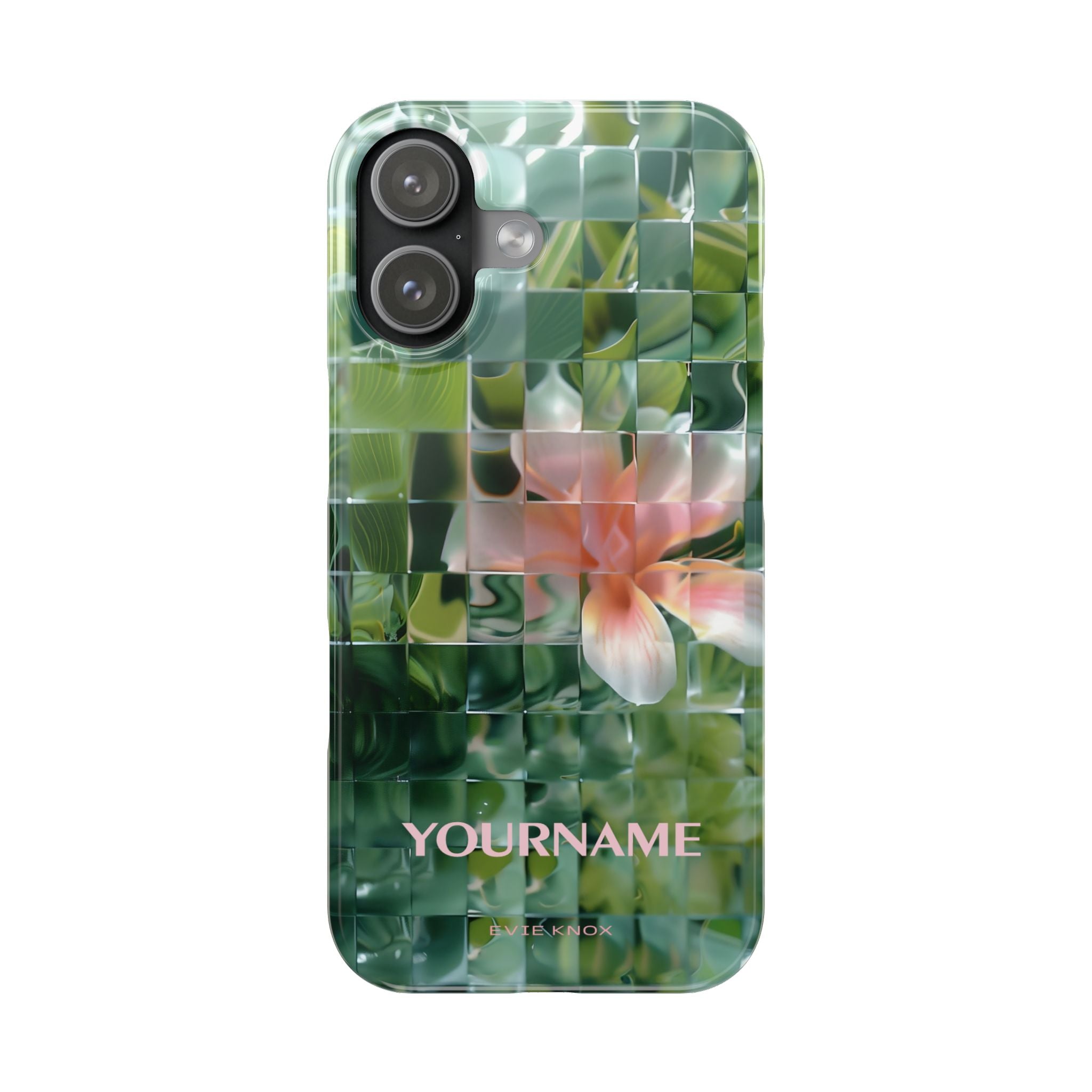 Tropical Mosaic Flower Slim iPhone Case - Personalizable Phone Case
