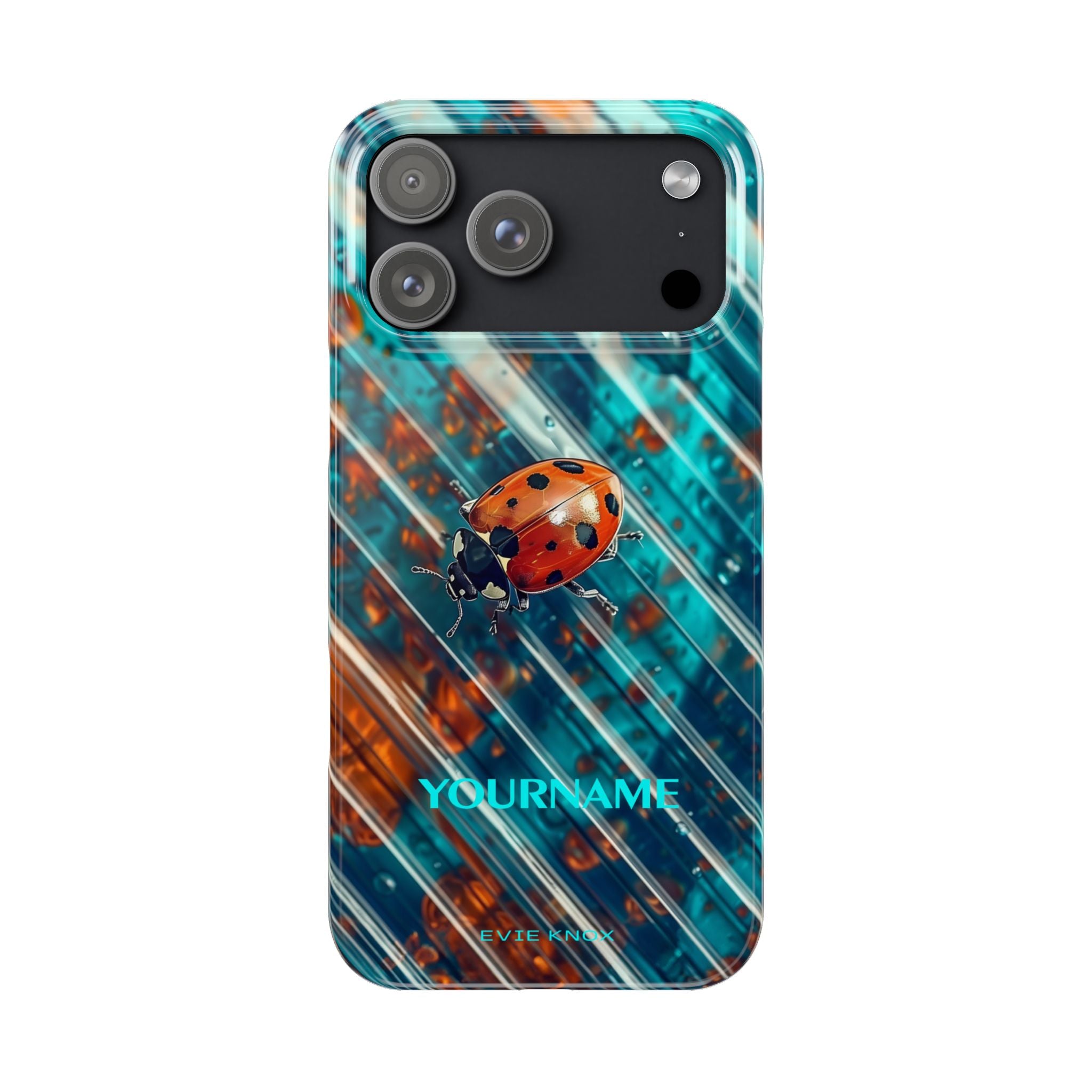 Little Lady Ladybug on Blue Protective Slim Phone Case