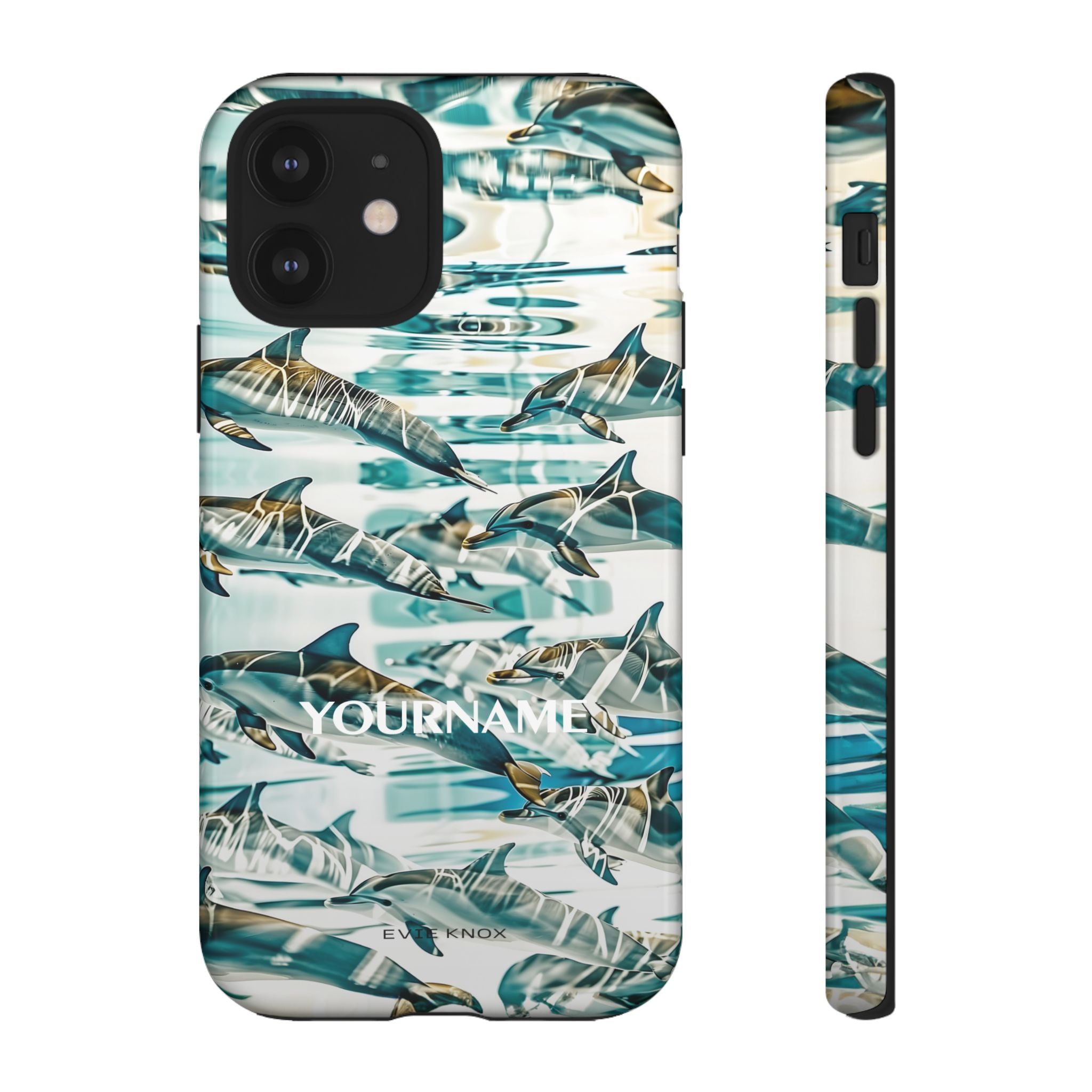 Dolphin Wave Tough Phone Case — Personalized Ocean Print