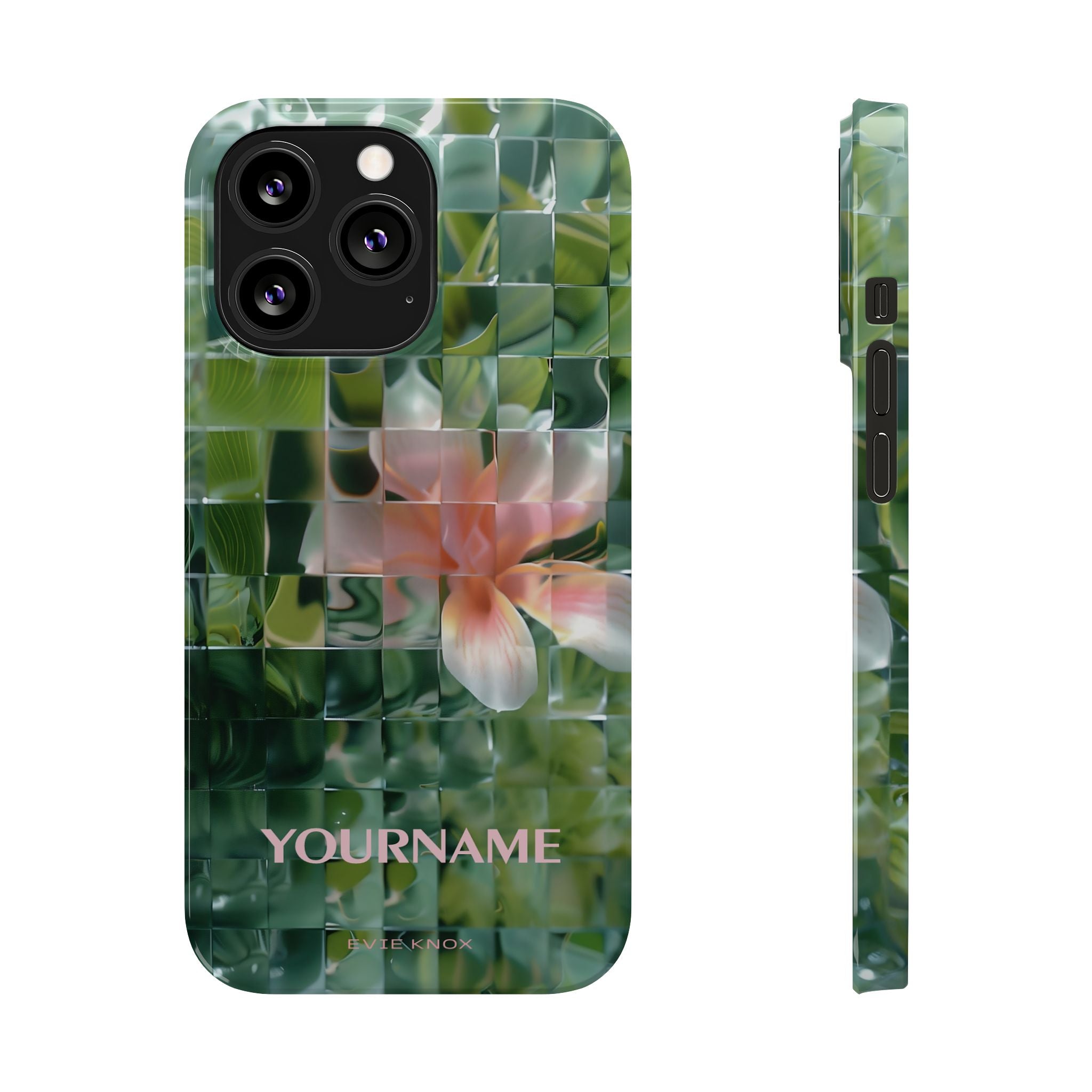 Tropical Mosaic Flower Slim iPhone Case - Personalizable Phone Case