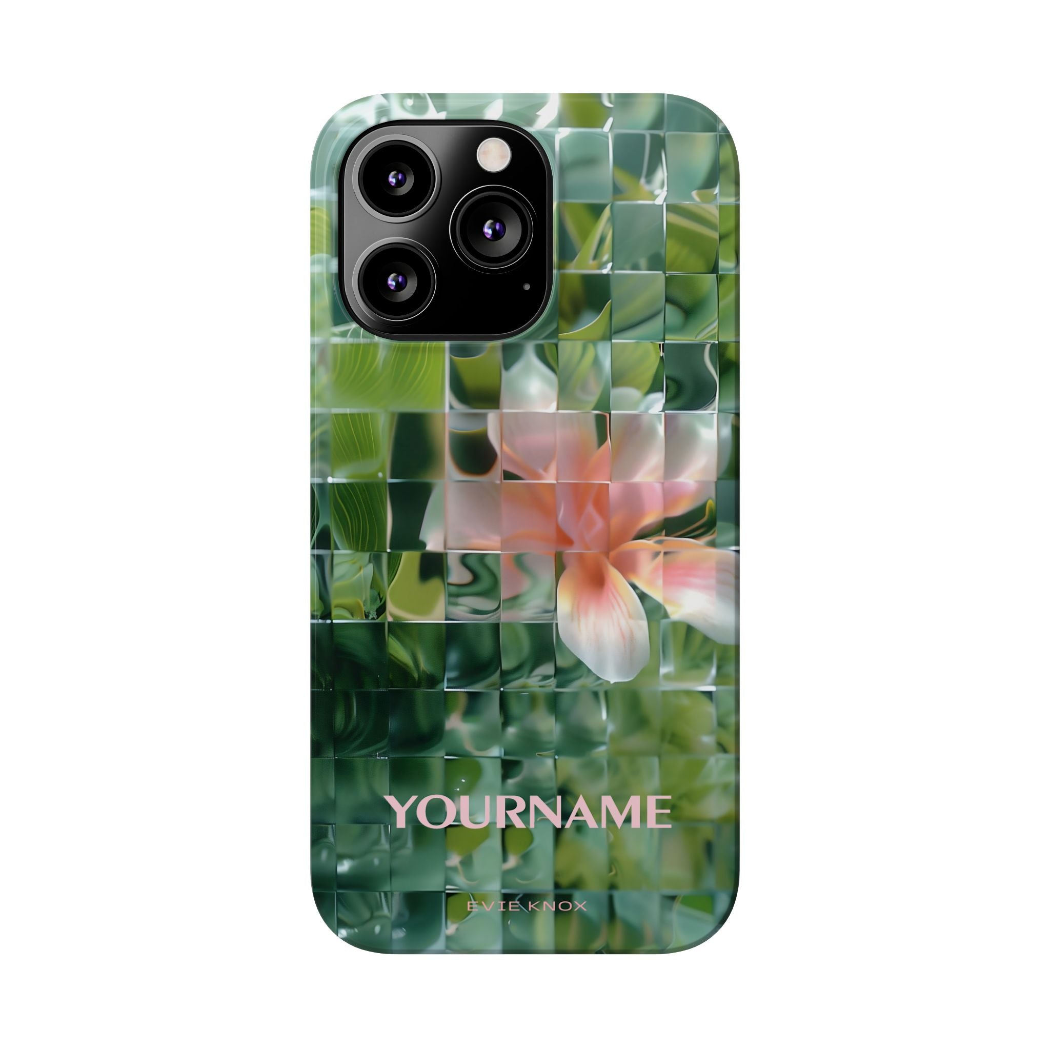 Tropical Mosaic Flower Slim iPhone Case - Personalizable Phone Case