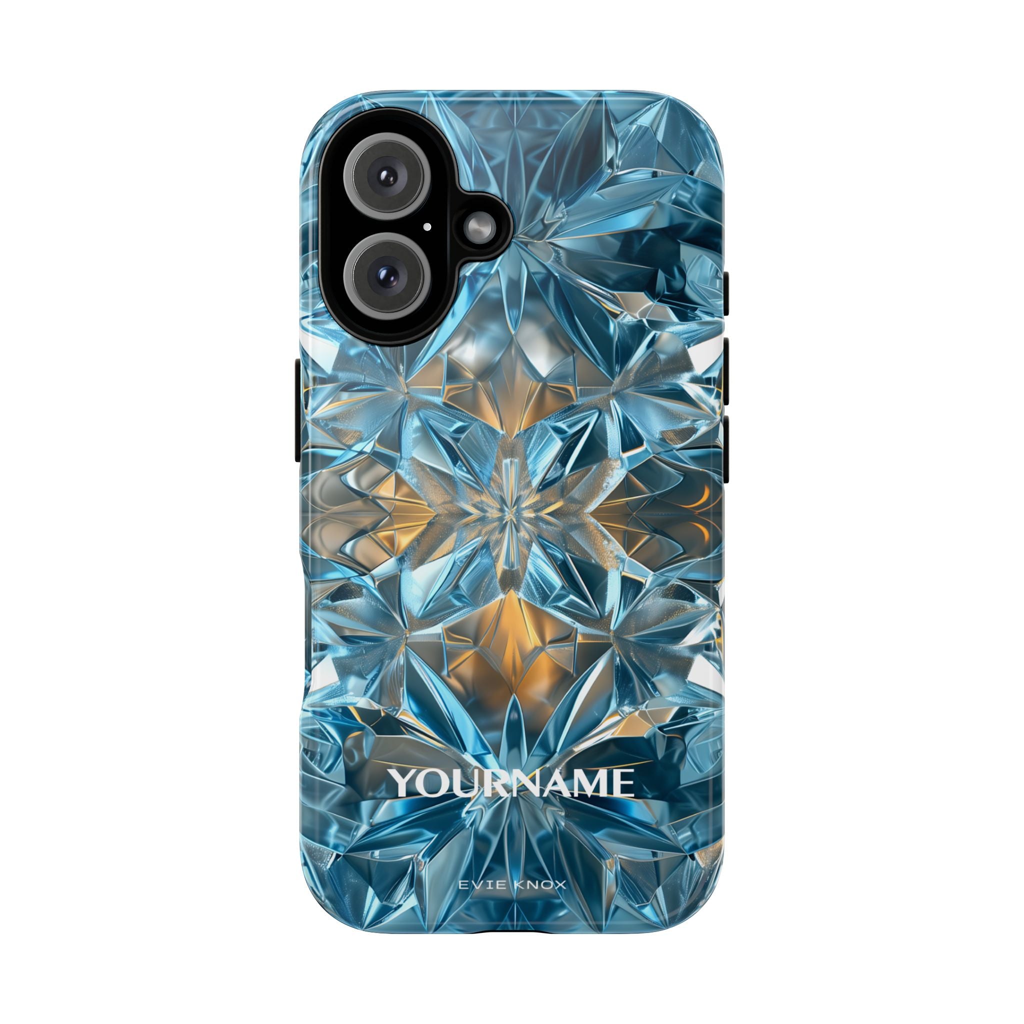 Blue Crystal Kaleidoscope Phone Case — Tough Protective iPhone Cover