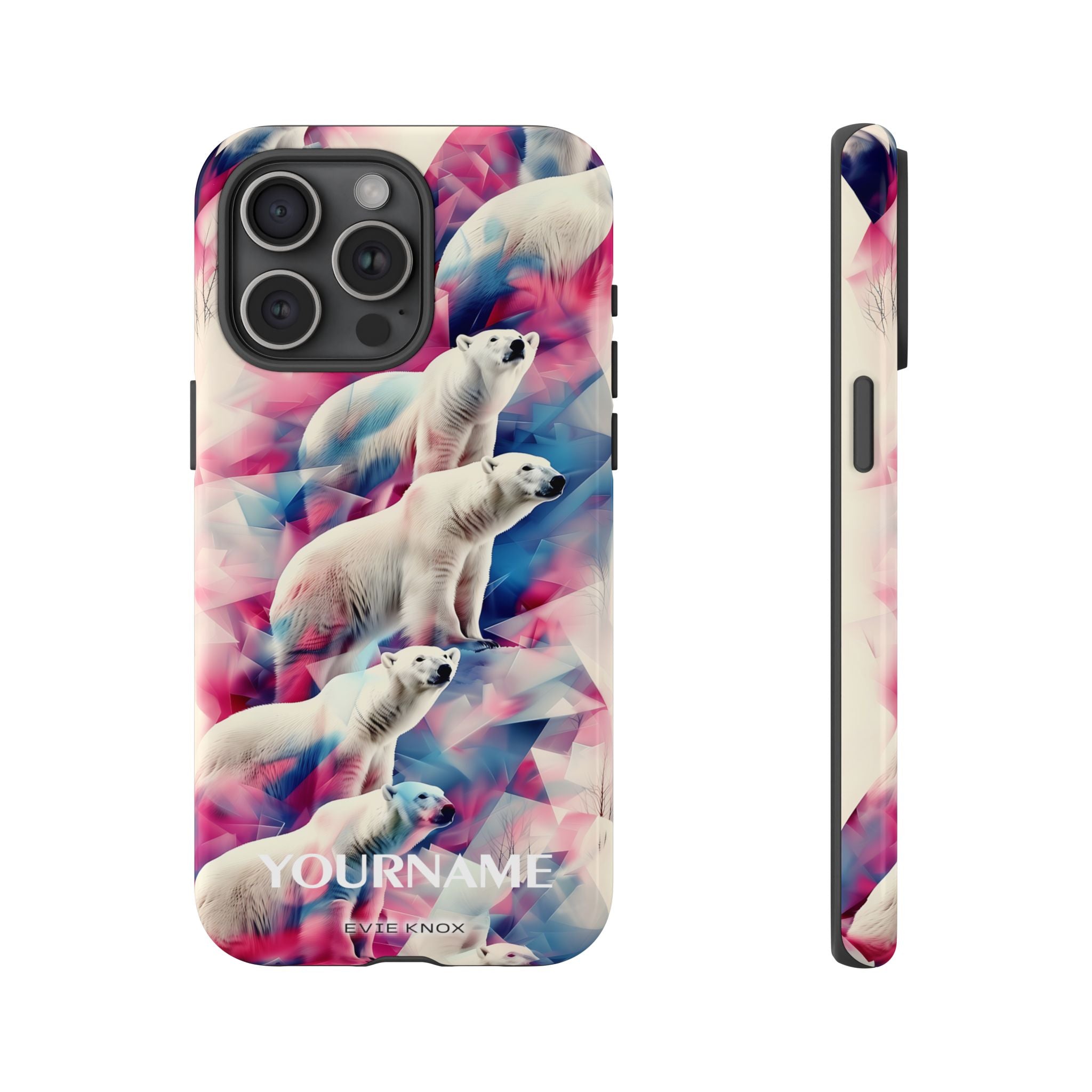Polar Bear Prism Phone Case — Personalized Tough Case