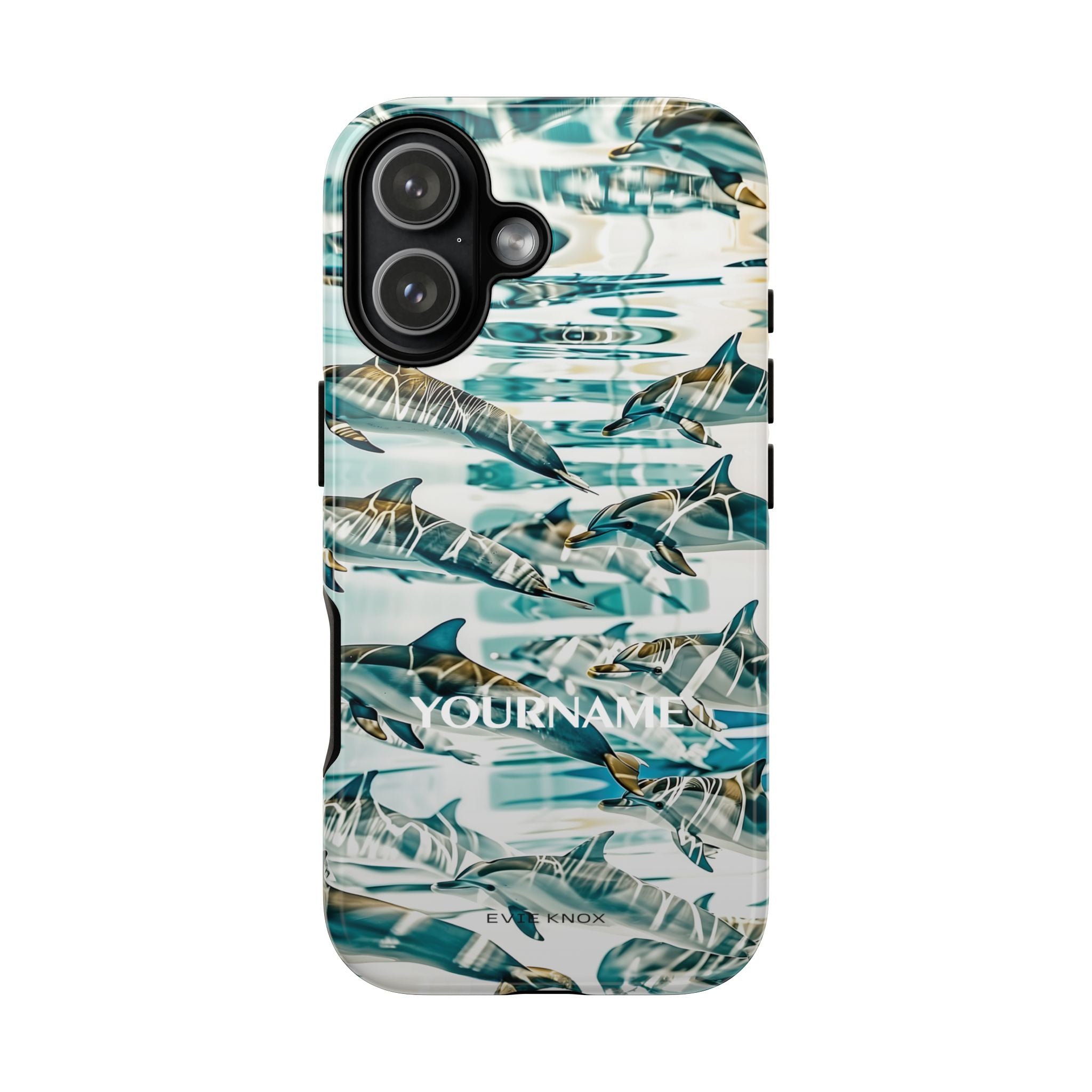 Dolphin Wave Tough Phone Case — Personalized Ocean Print