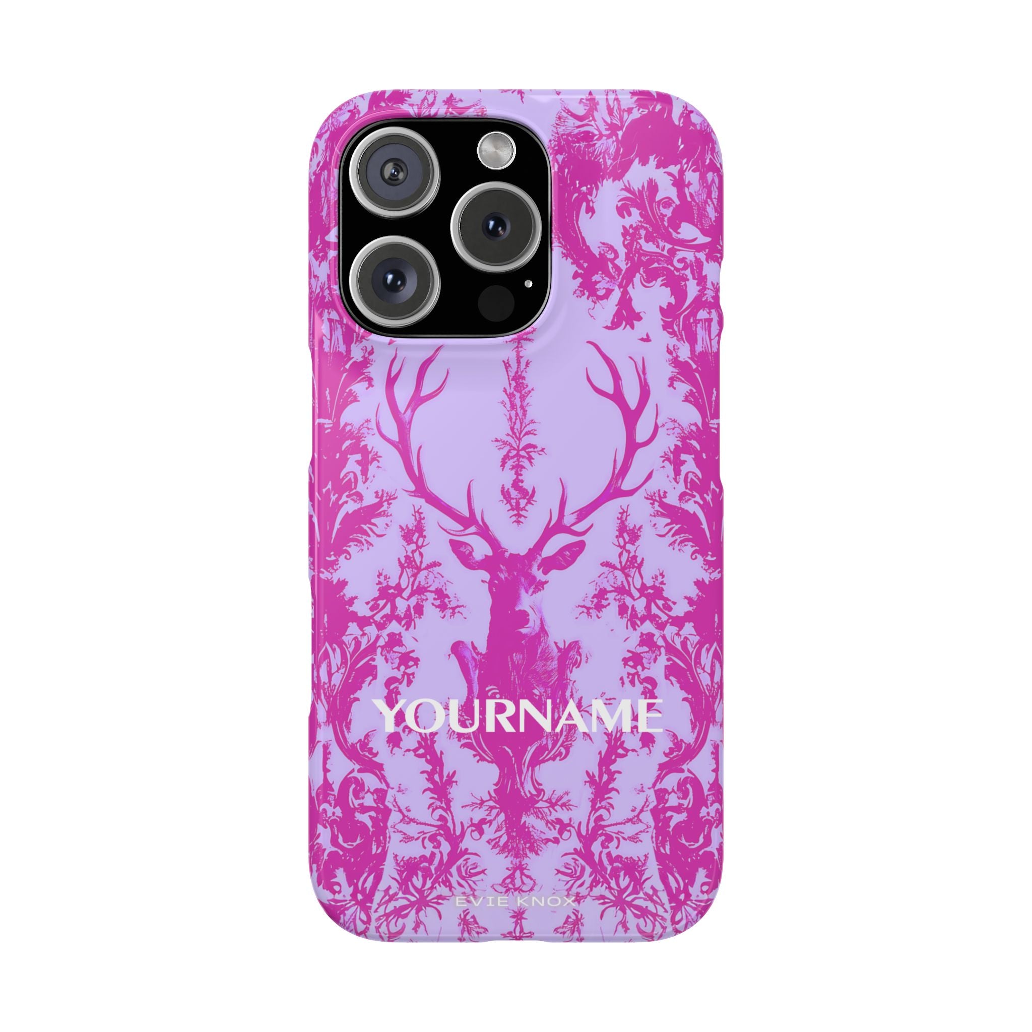 Pink Baroque Deer Slim iPhone Case — Floral Antler Pattern