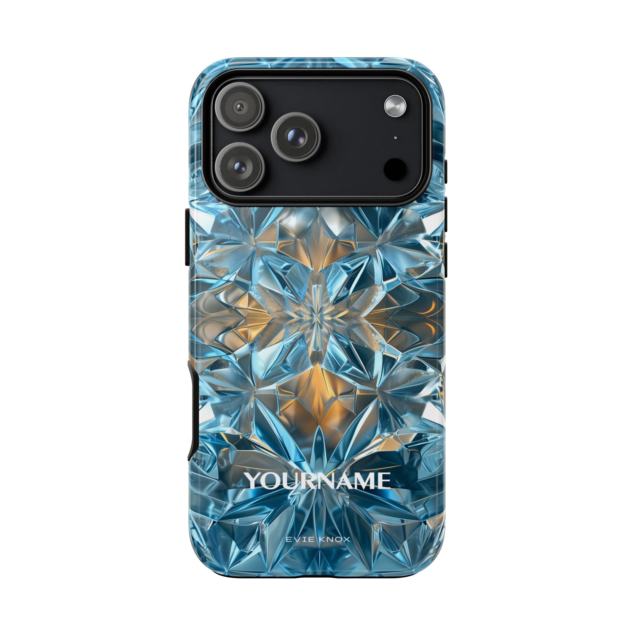 Blue Crystal Kaleidoscope Phone Case — Tough Protective iPhone Cover
