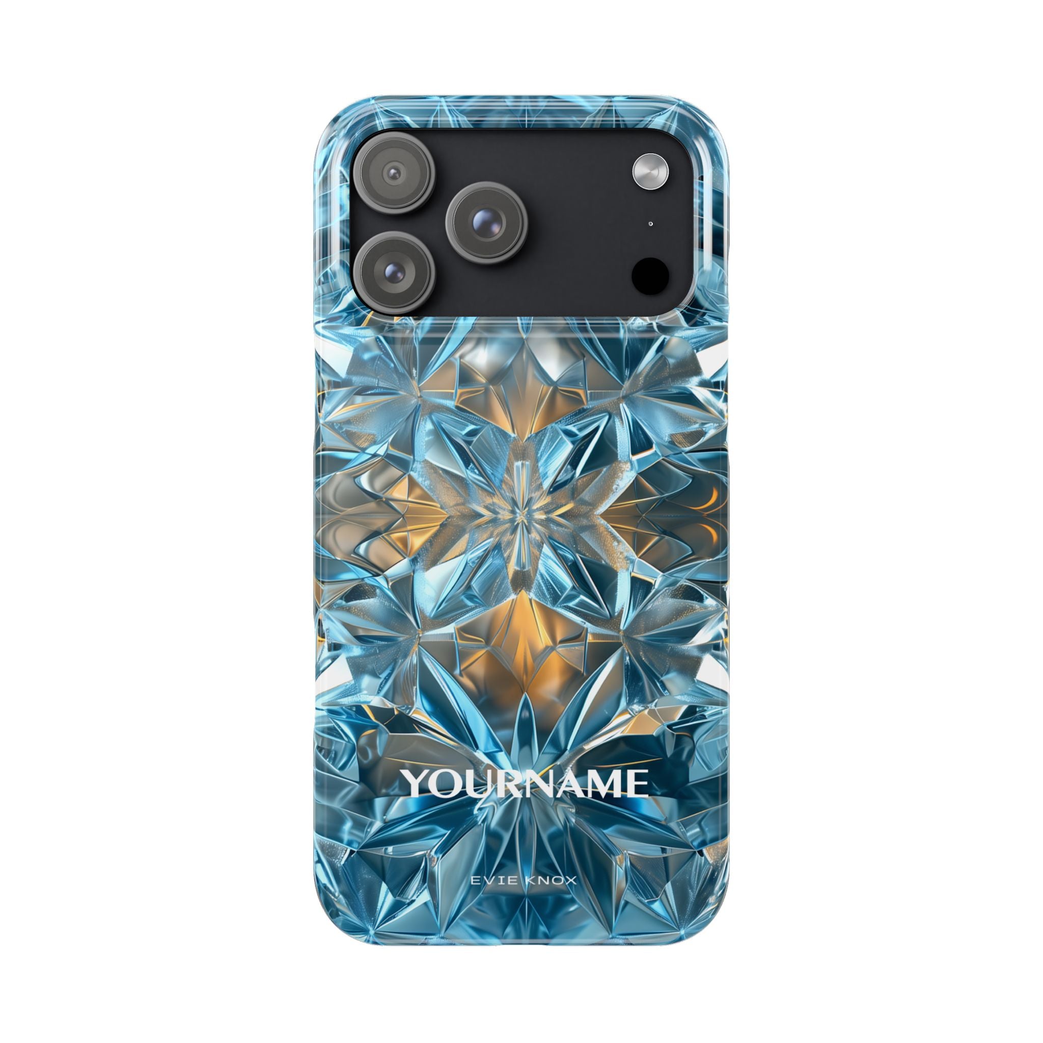 Blue Crystal Kaleidoscope Phone Case — Slim Protective iPhone Cover