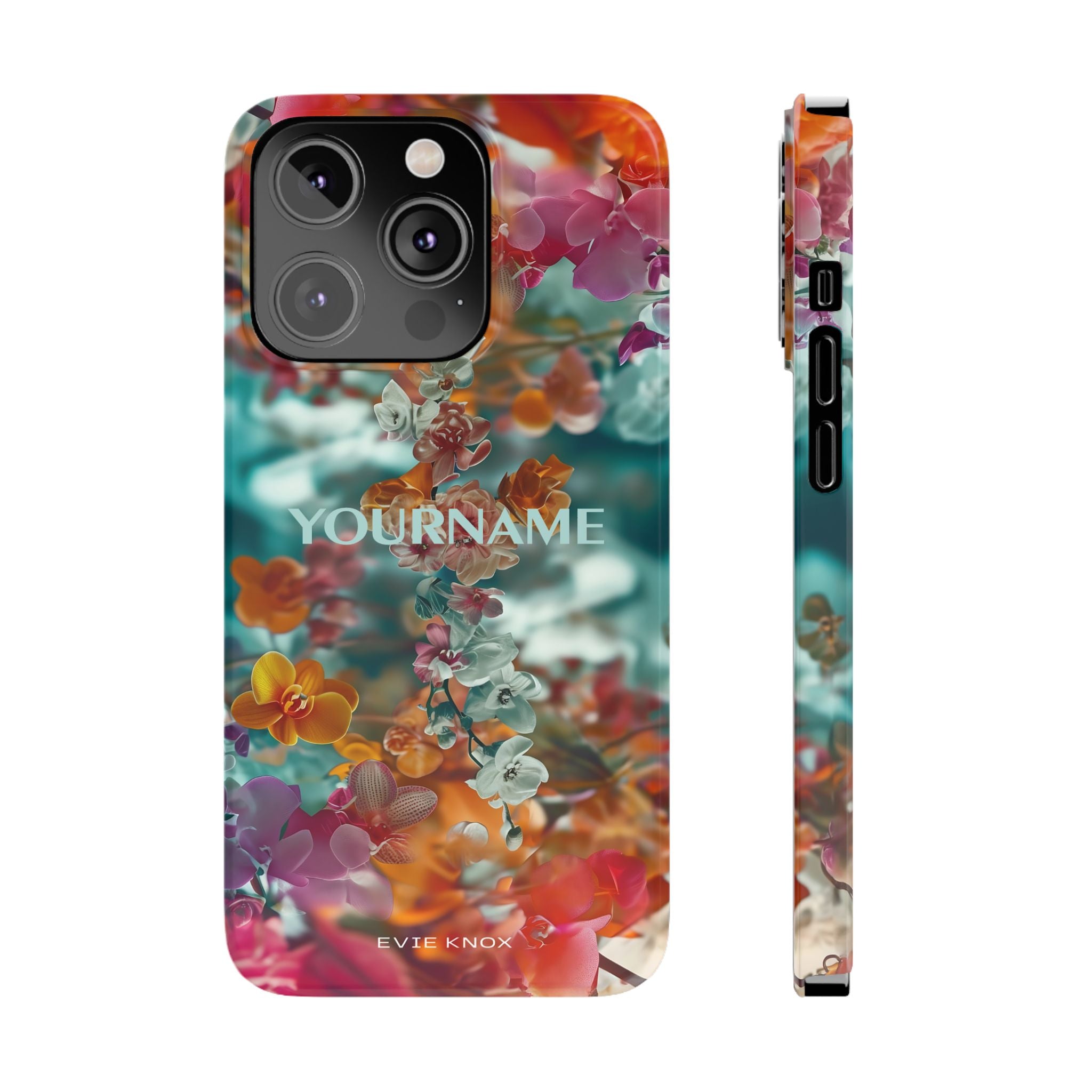 Floral Cascade Slim iPhone Case — Vibrant Tropical Blossom Design