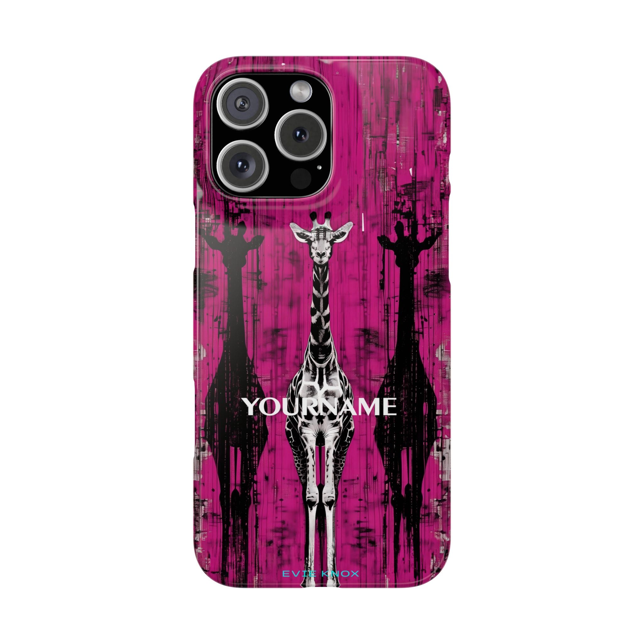 Giraffes on Berry iPhone Slim Case — Personalizable Full‑Wrap Protection