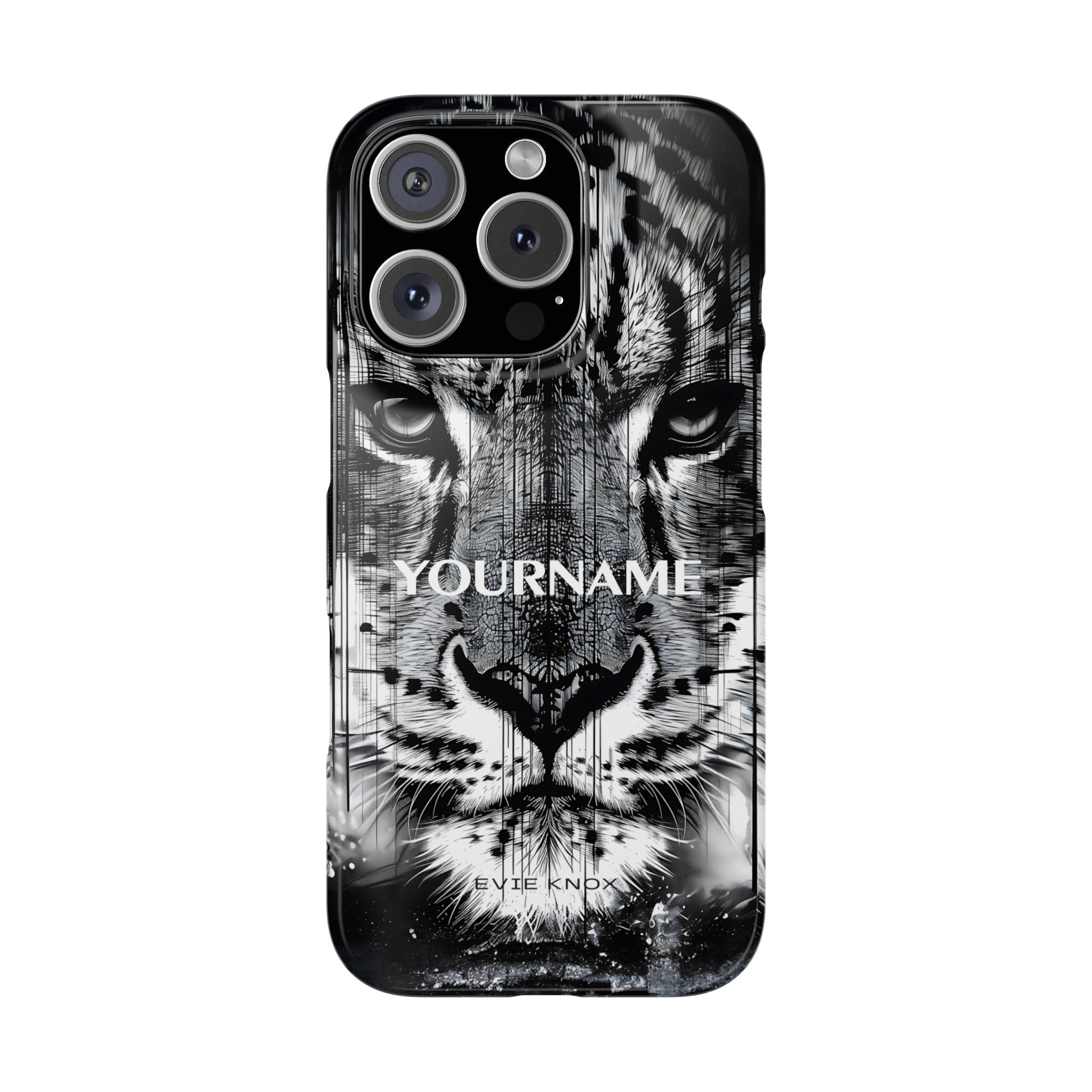 Siberian Tiger Face Slim iPhone Case — Black & White Protective Case